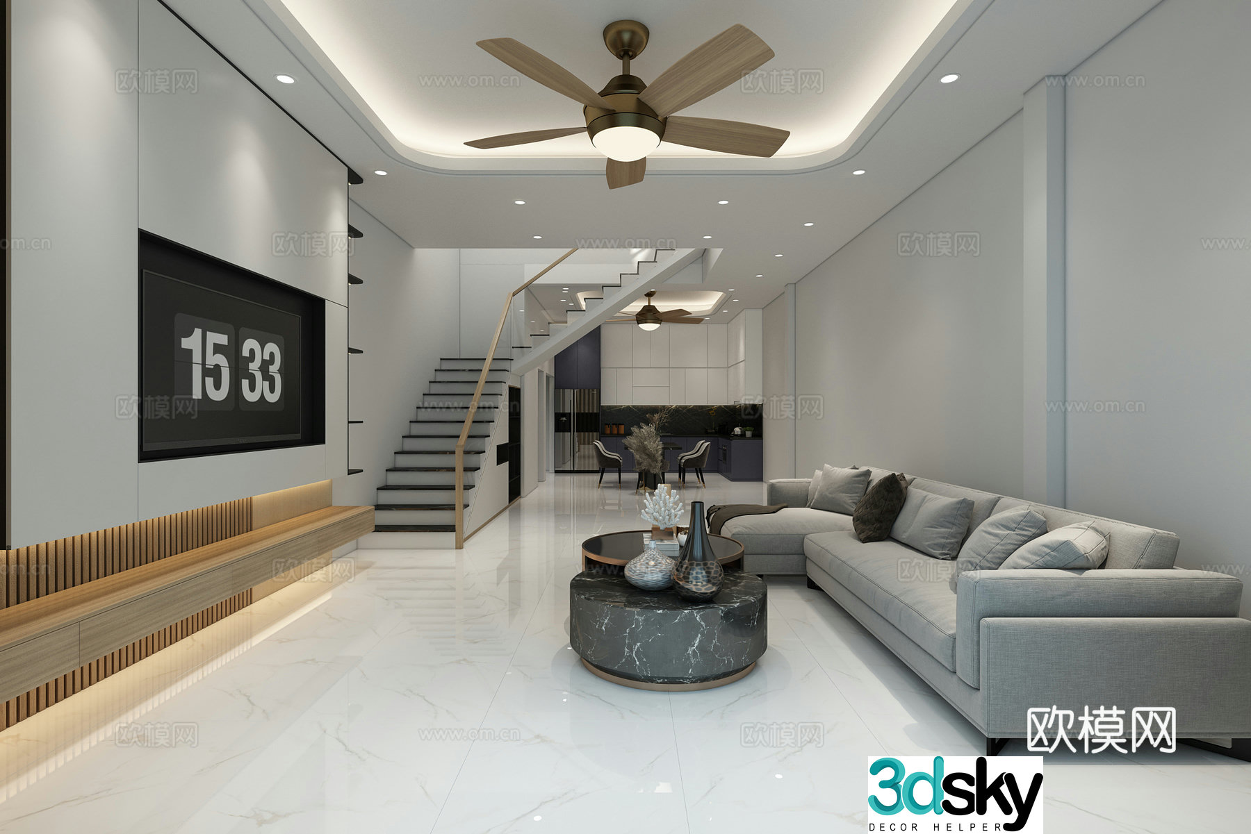 Modern living room 3d model