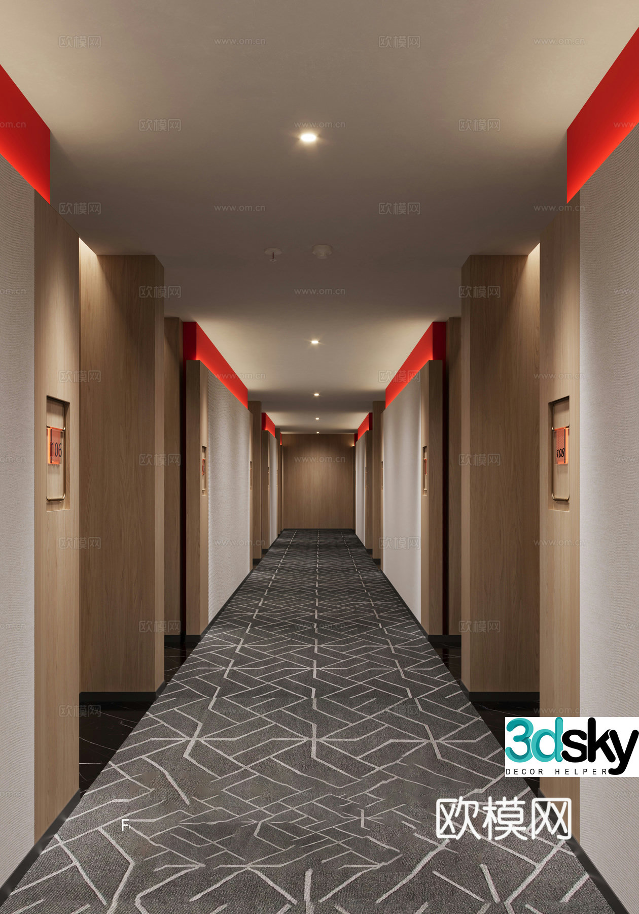 hotel corridor corridor 3d model
