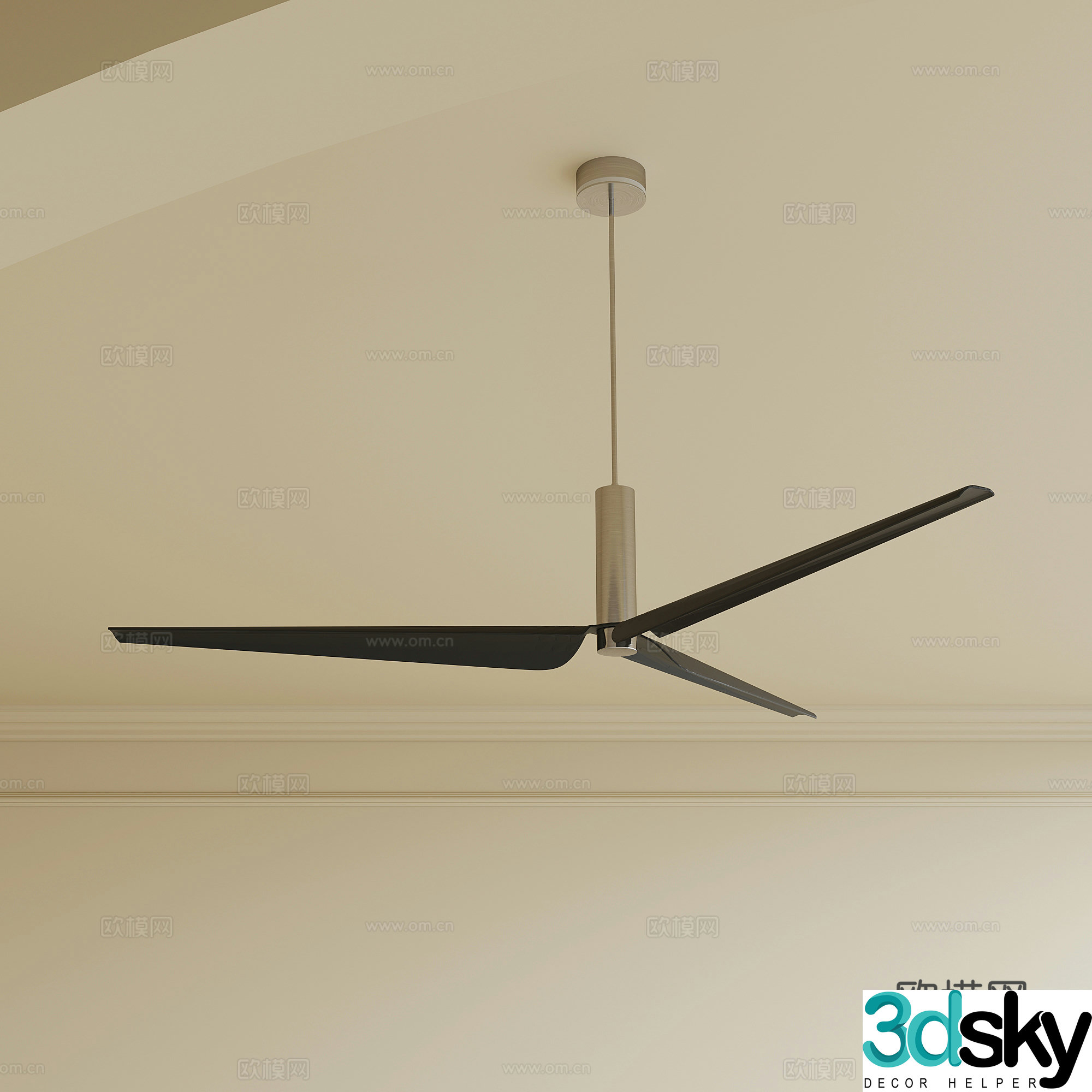 Modern fan chandelier 3d model