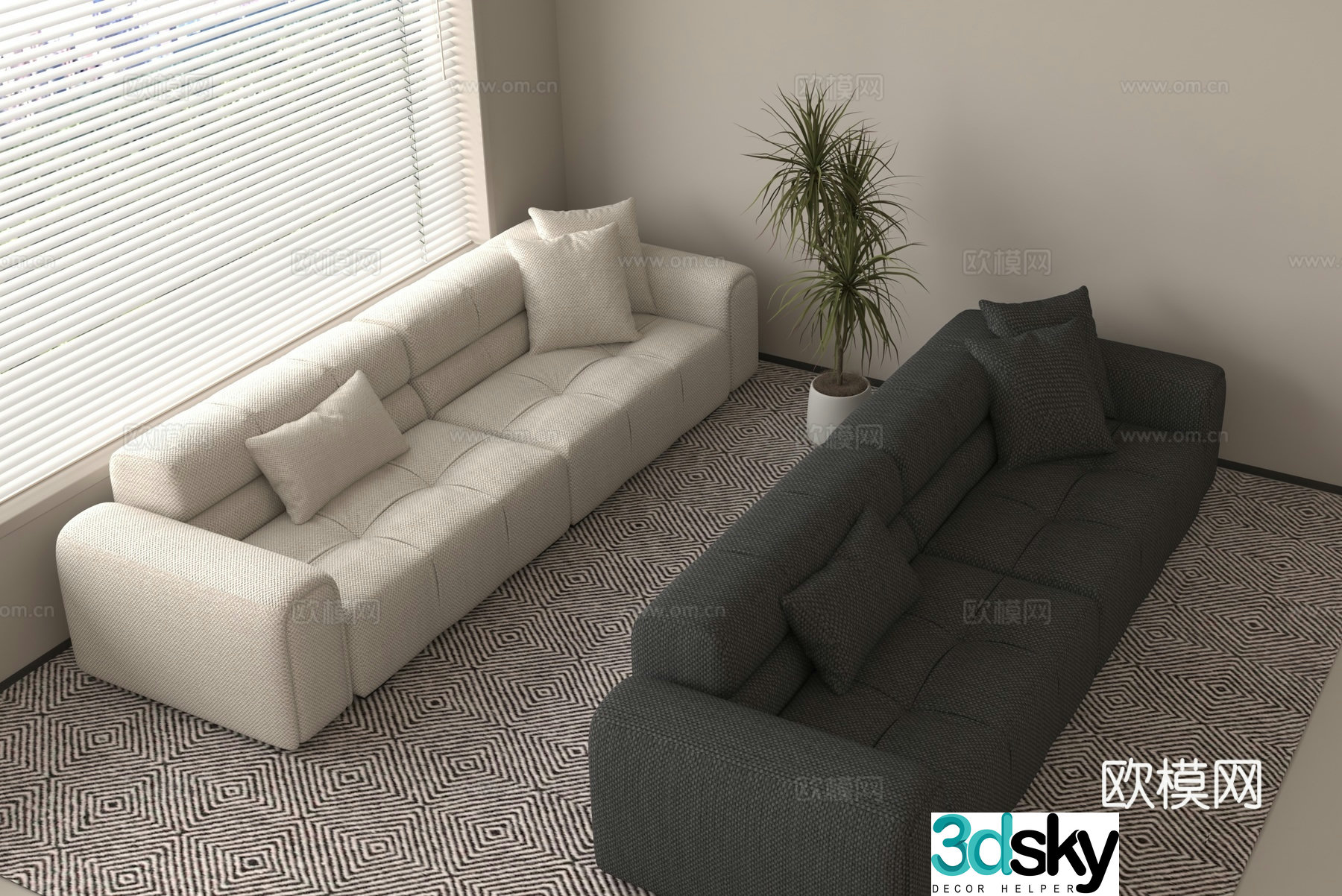 Double sofa 3d model