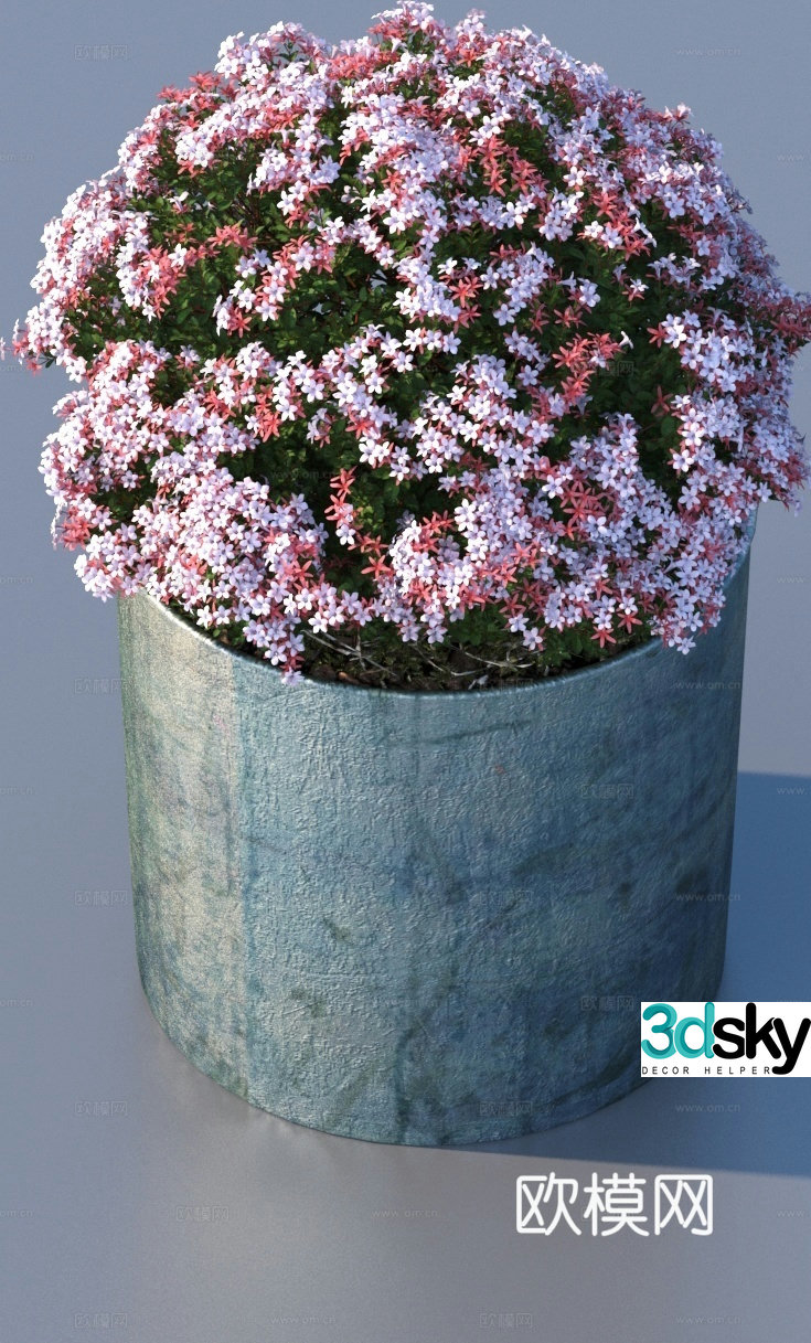 flowerpot potted plant green plant plant 3d model