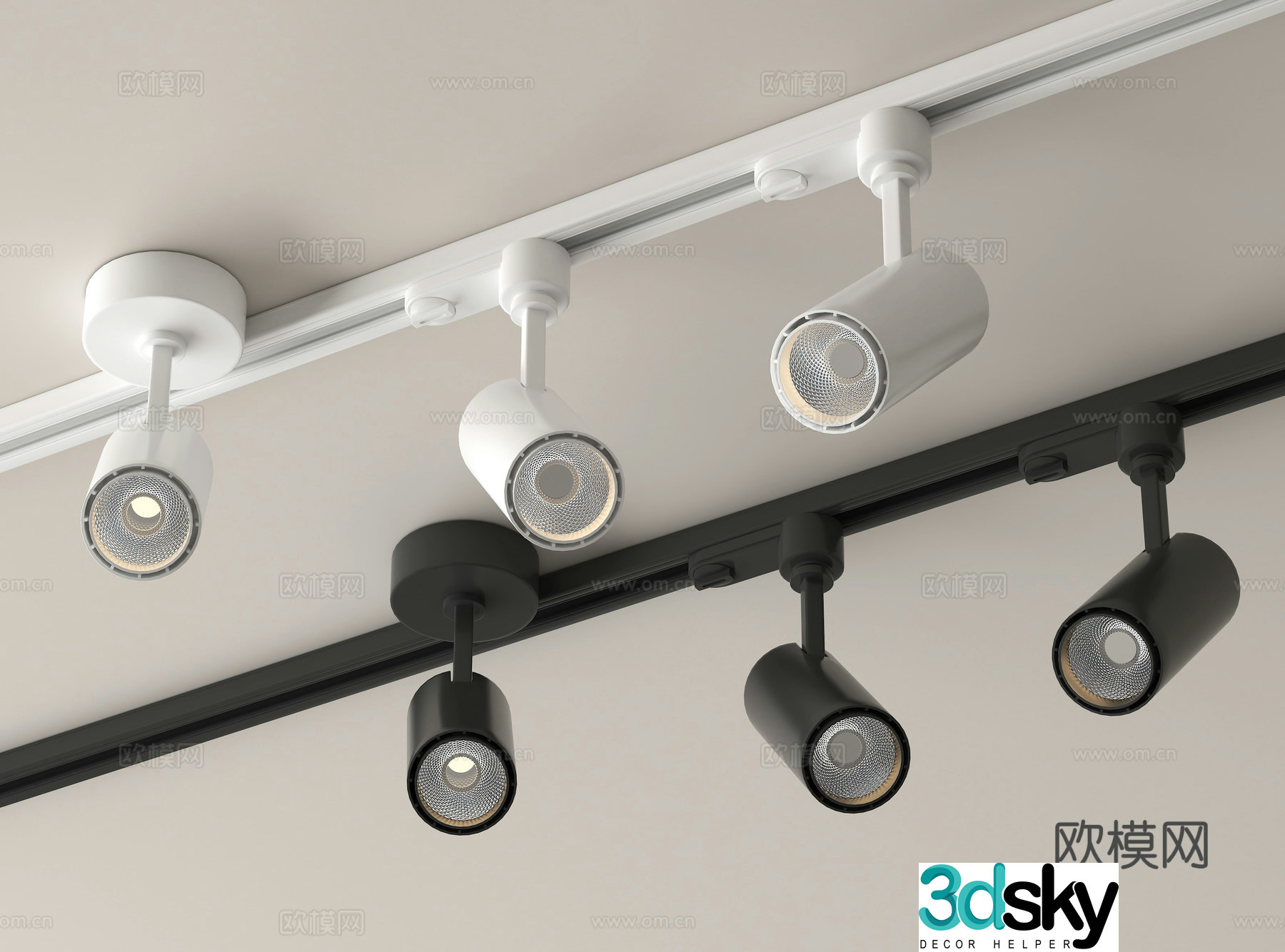 track spotlight downlight spotlight 3d model