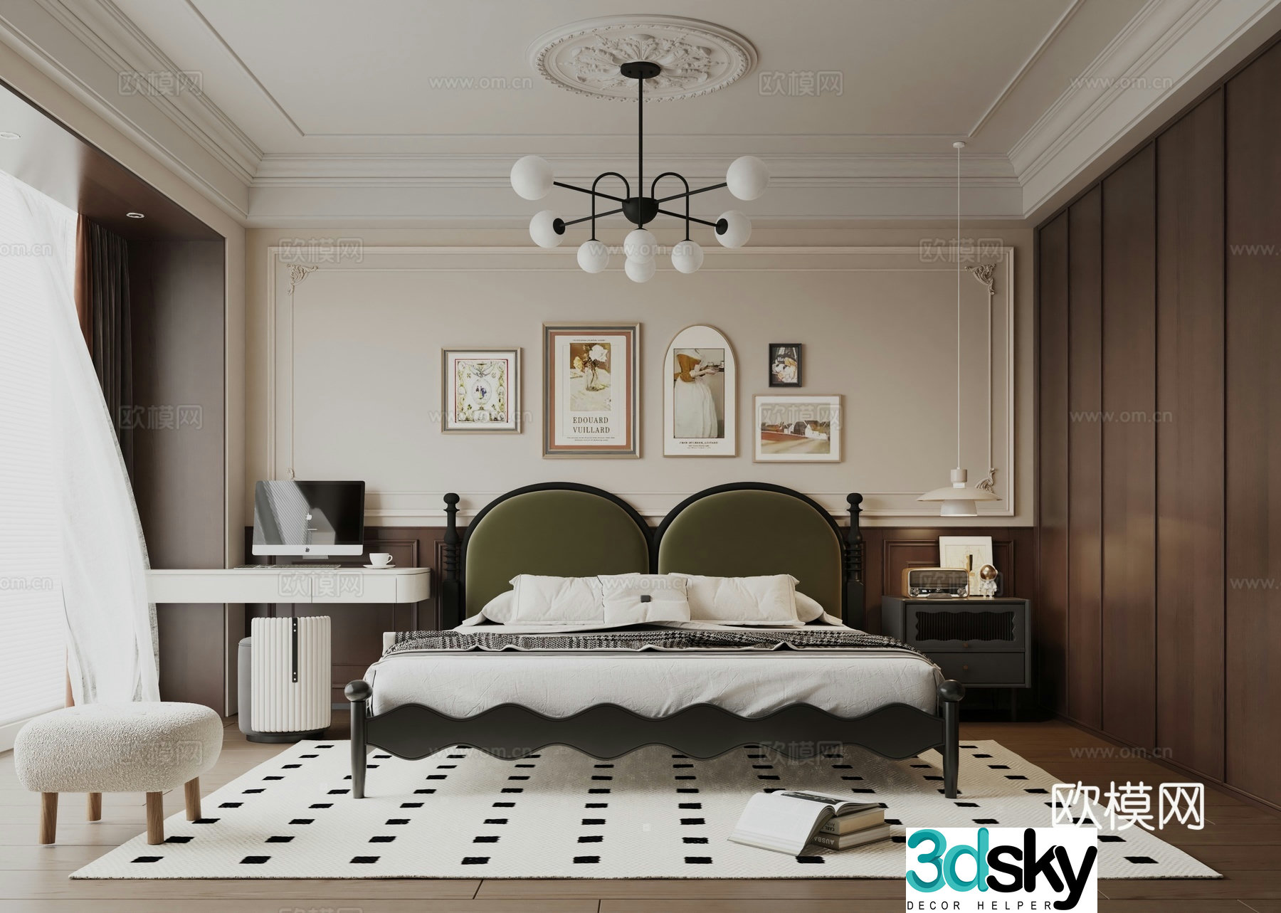 French bedroom master bedroom 3d model