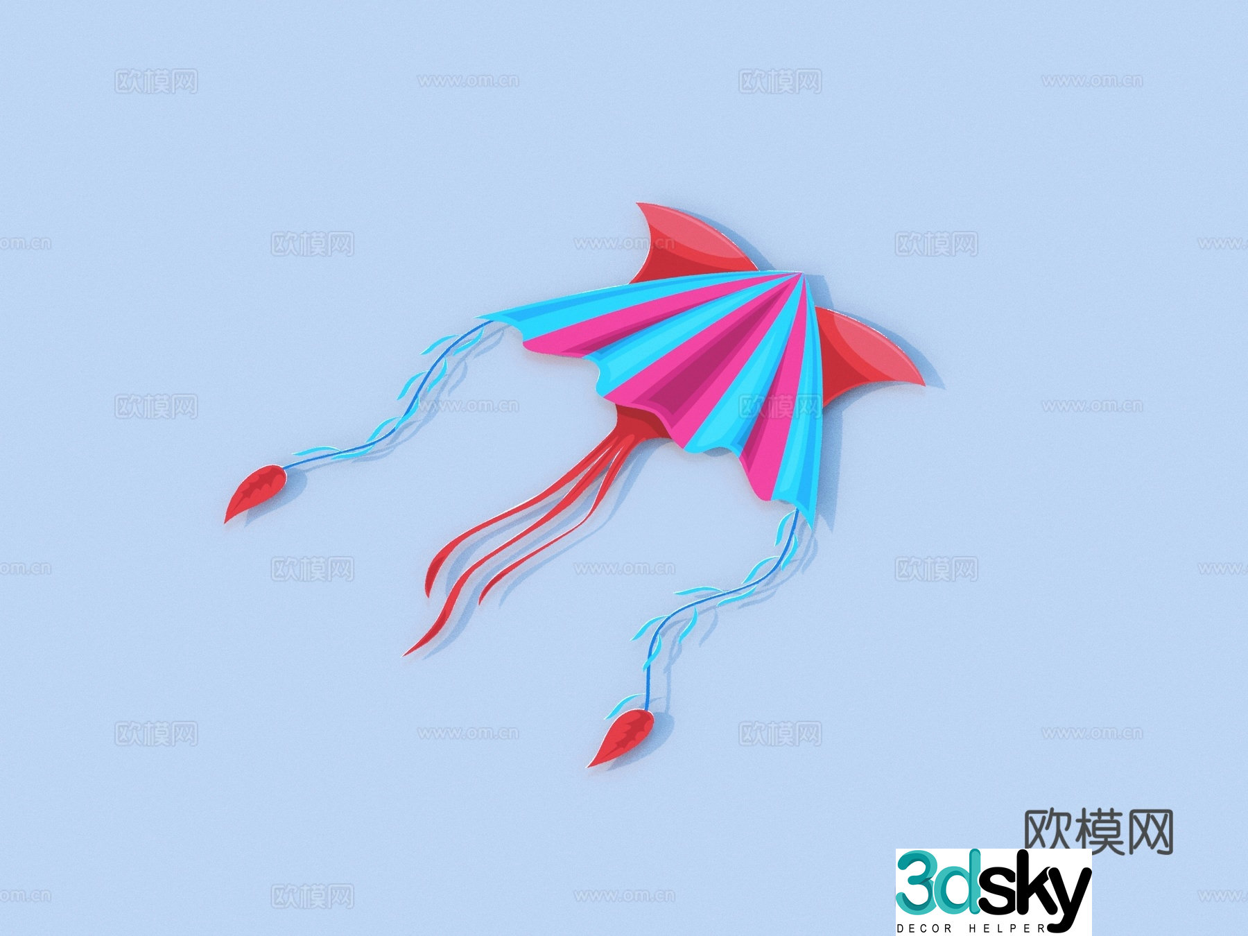 kite toy ornament decoration 3d model
