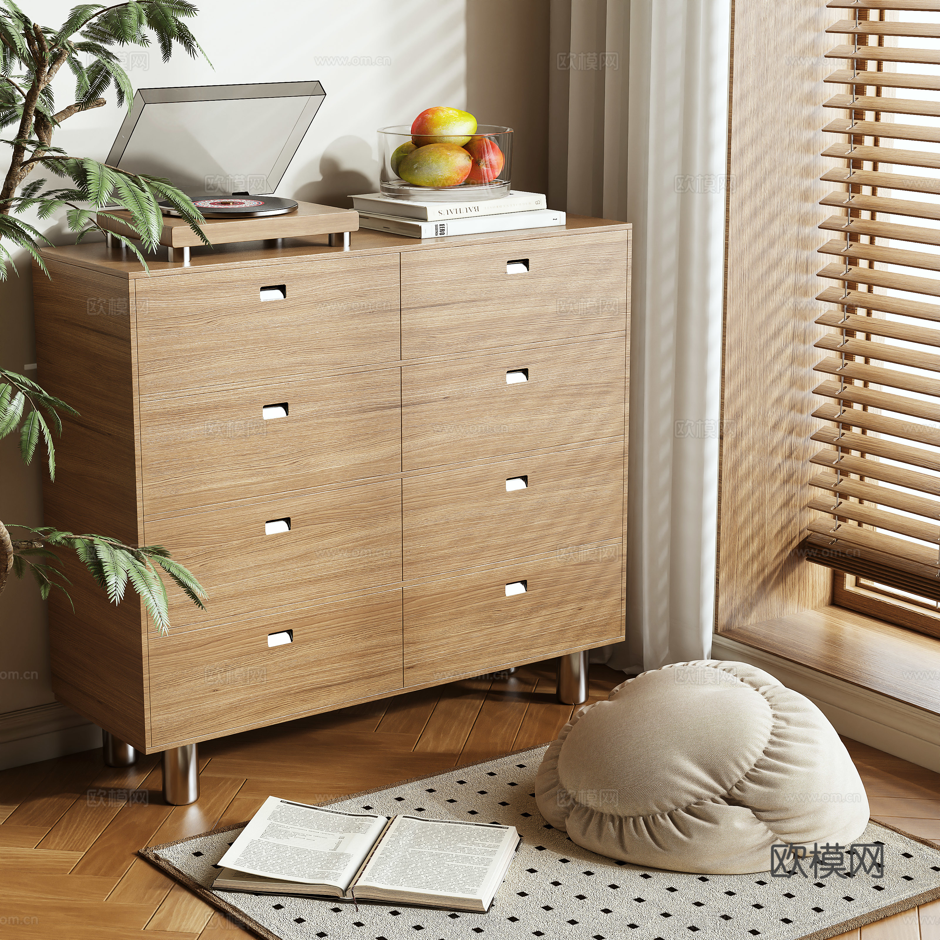 Medieval style chest of drawers 3D model