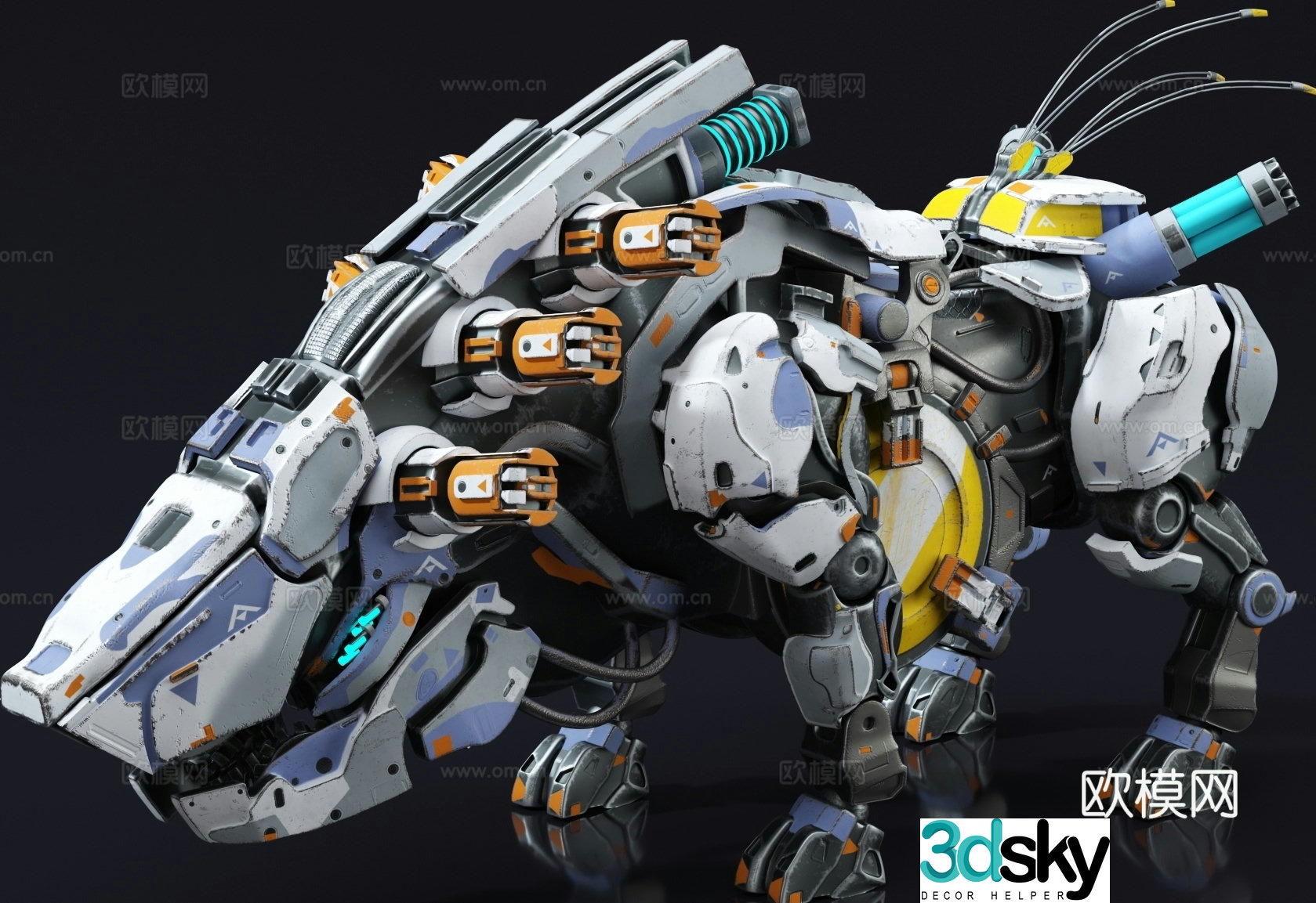 Modern robot machine monster mechanical monster mechanical beast machine animal mecha animal 3d model