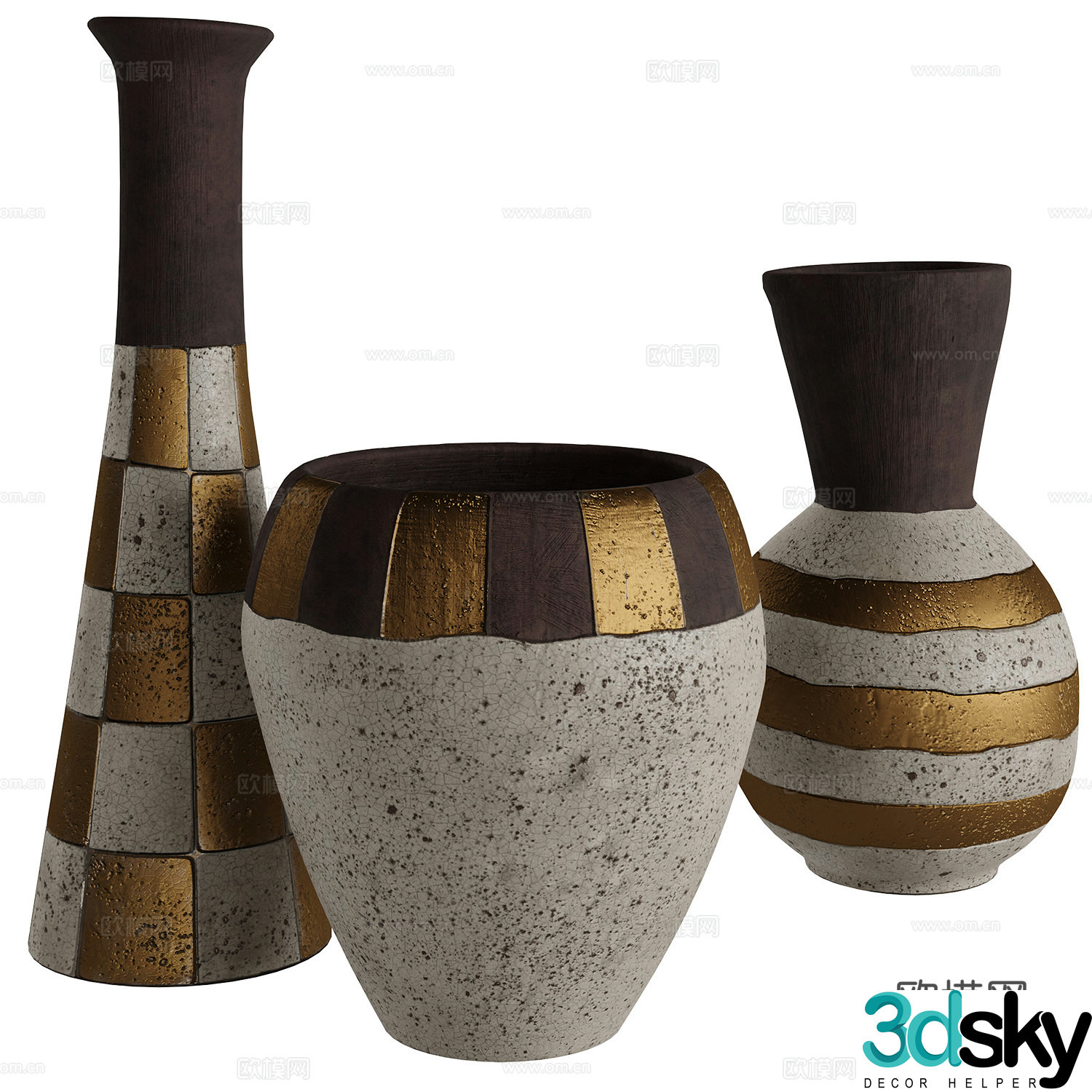 JARU POTTERY clay pot vase 3d model