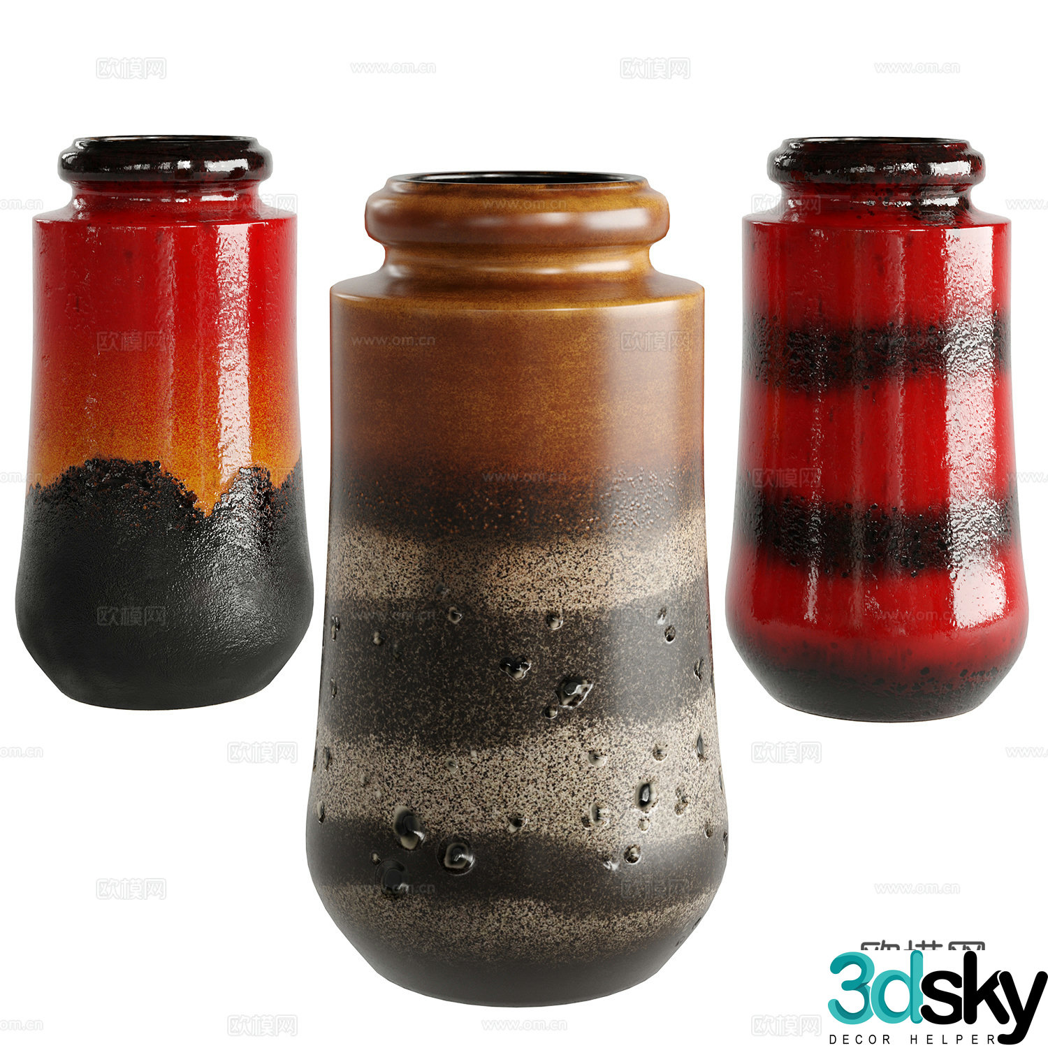Scheurich clay pot vase 3d model