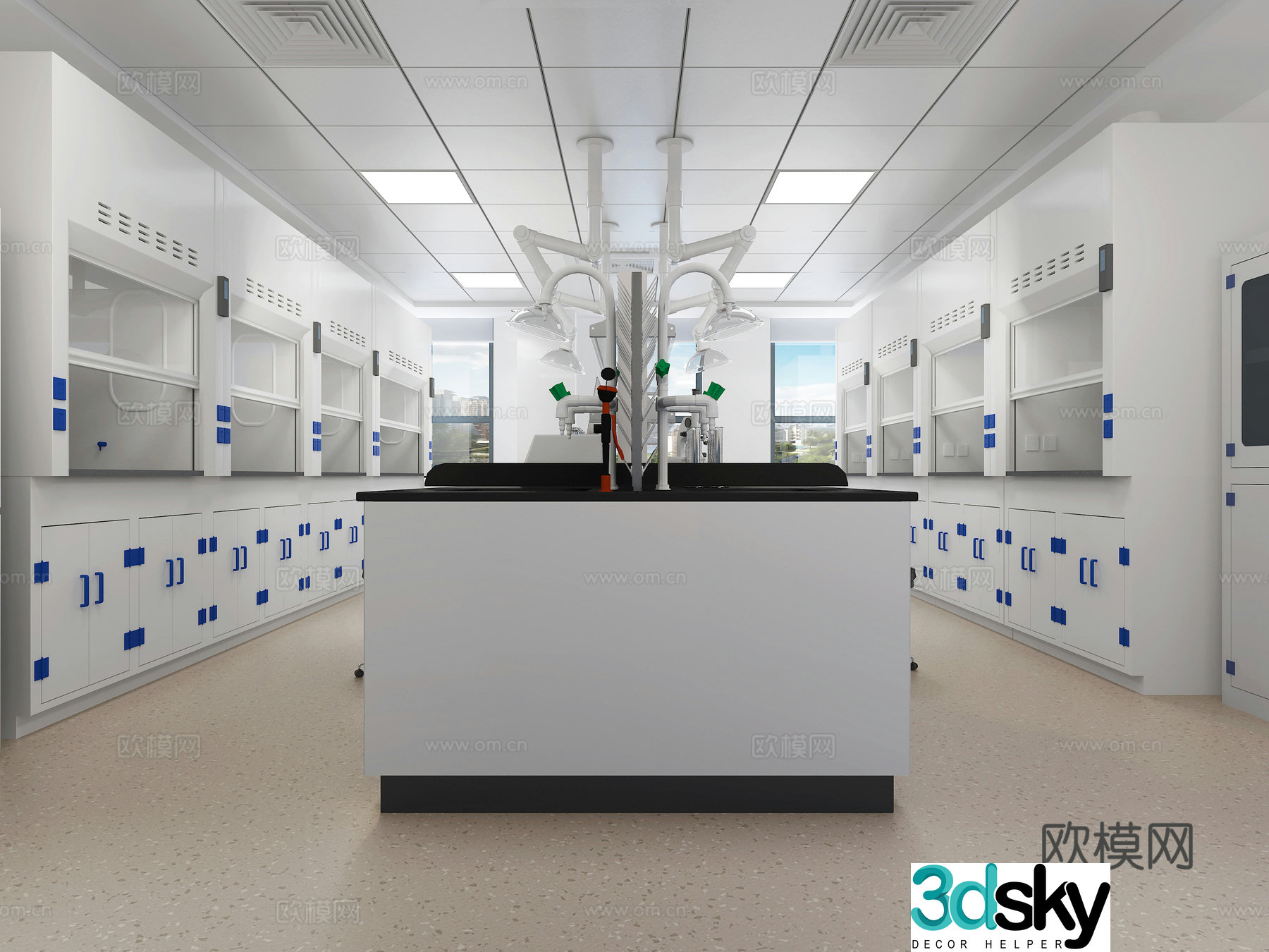 Modern laboratory chemistry laboratory 3d model