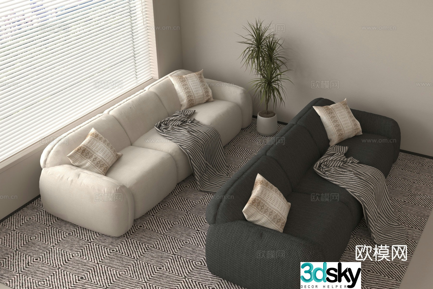 Modern love sofa 3d model
