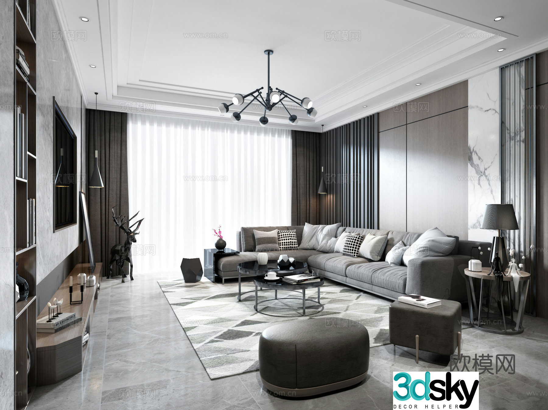 Modern living room 3d model