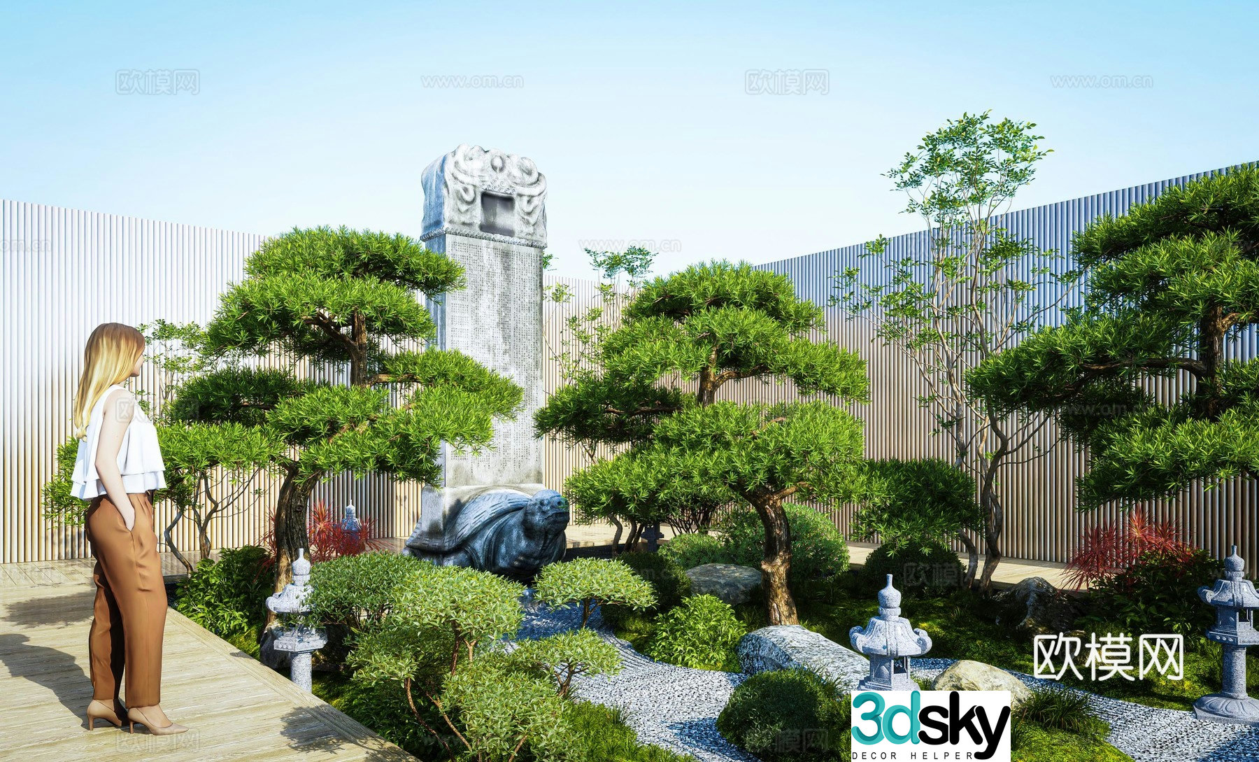 Chinese courtyard landscape 3d model