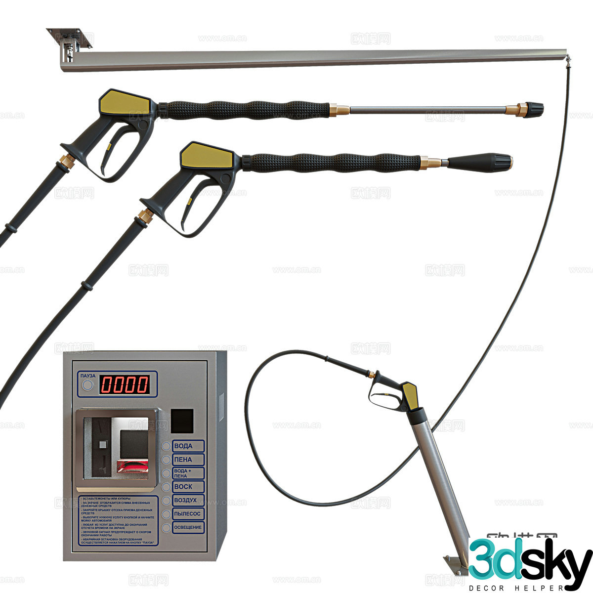 Gas station equipment 3d model