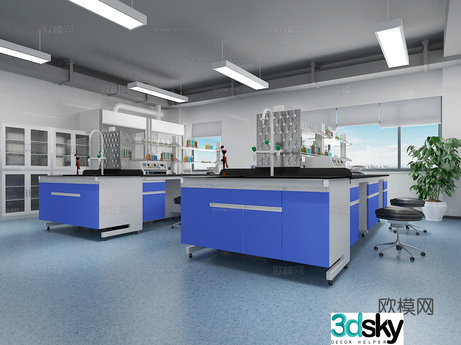 Modern laboratory 3d model