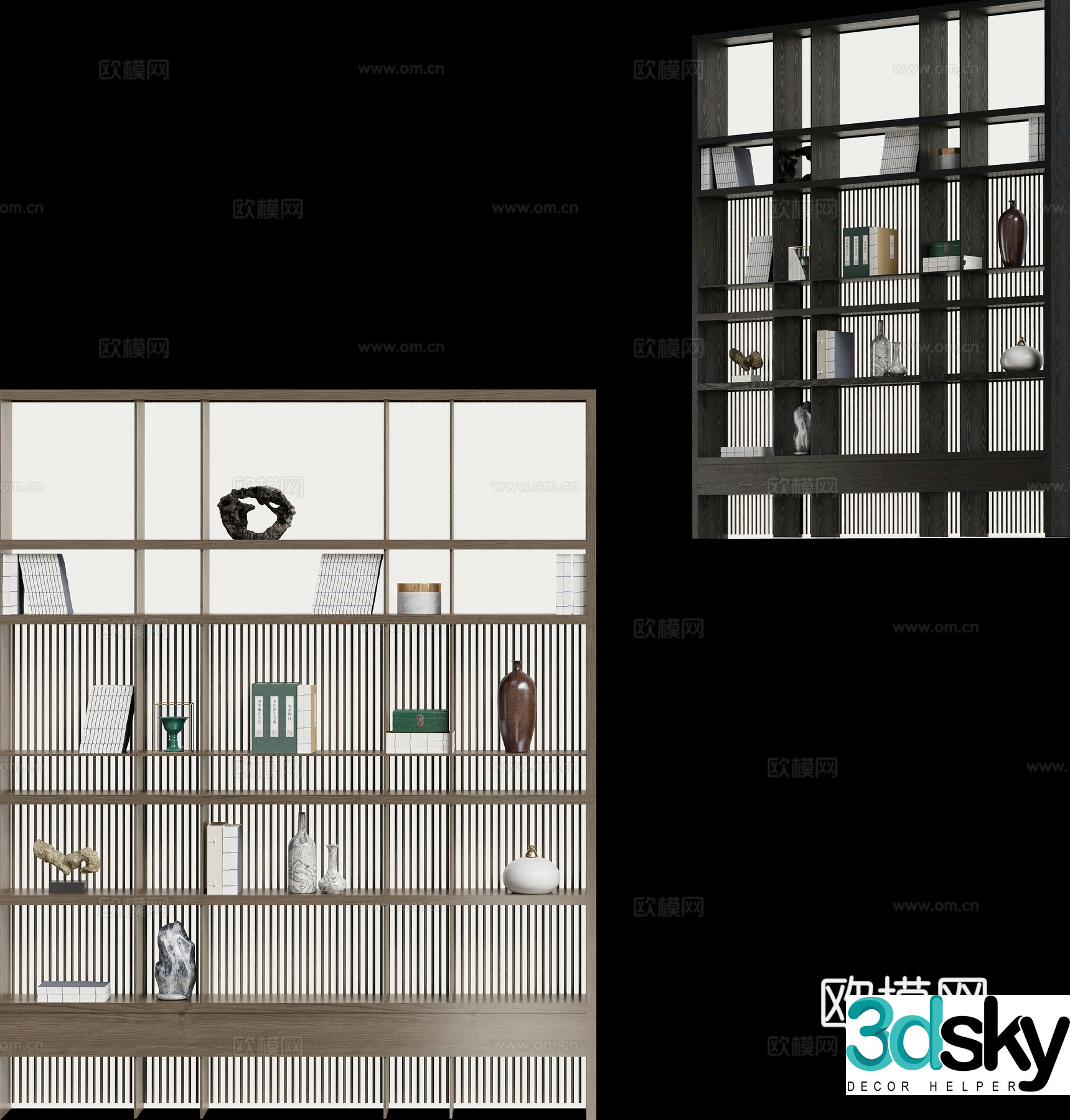 Modern bookcase jewelry cabinet 3d model