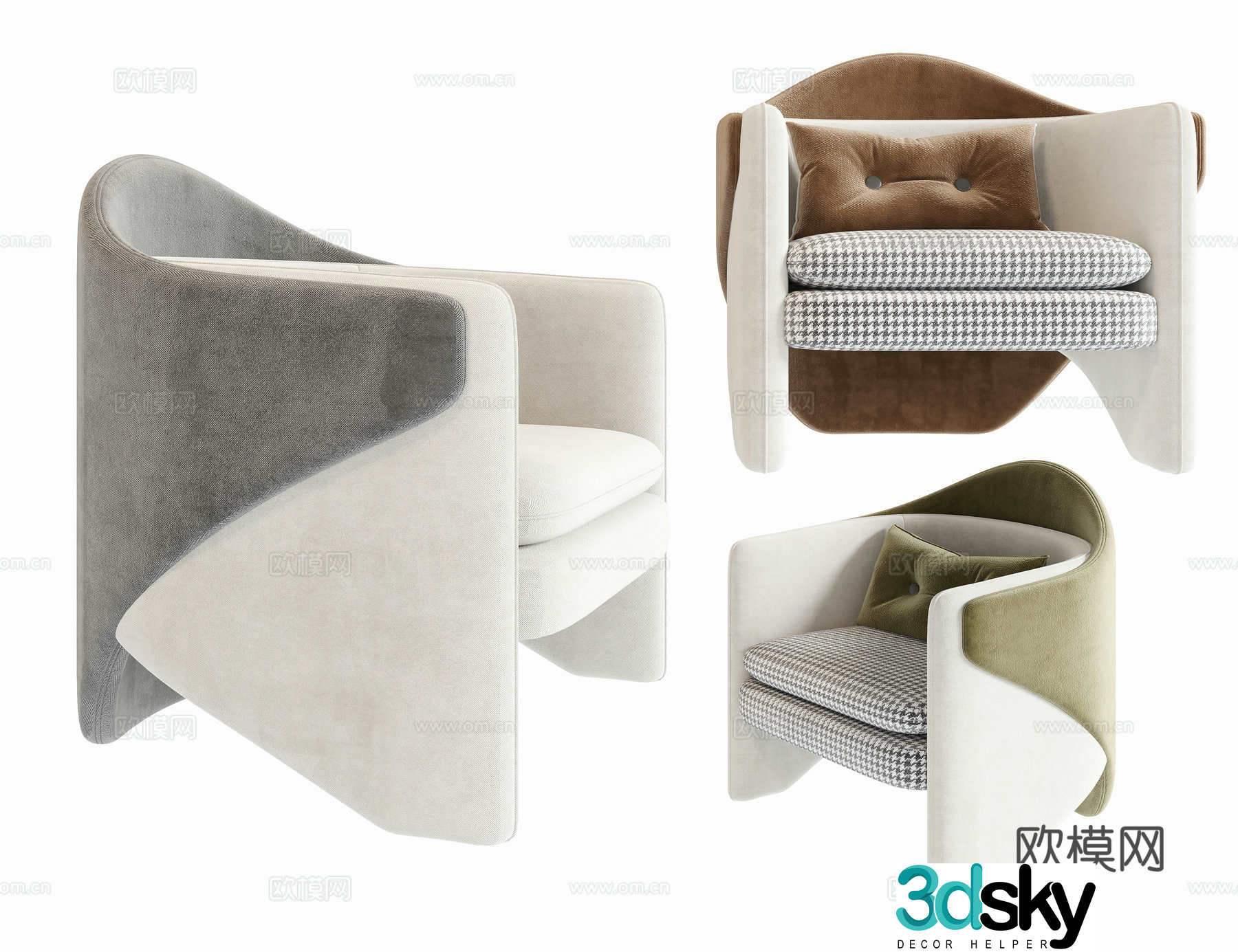 Modern leisure chair sofa chair 3d model