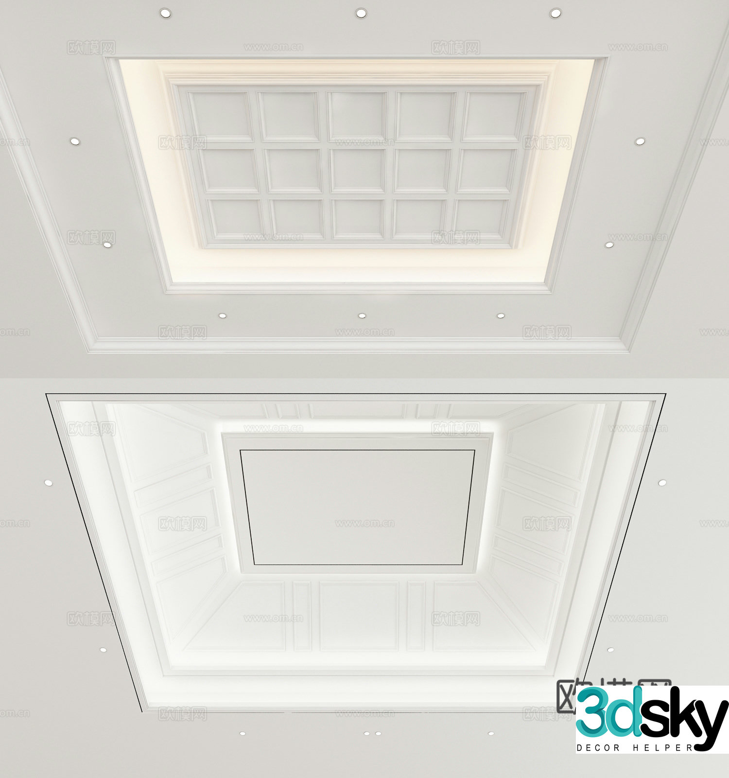 European ceiling 3D model