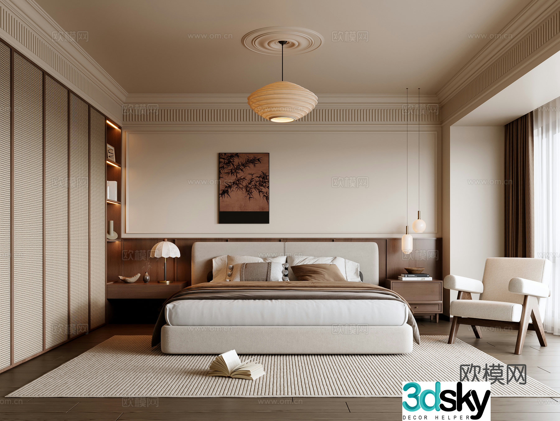 Medieval style bedroom master bedroom 3d model