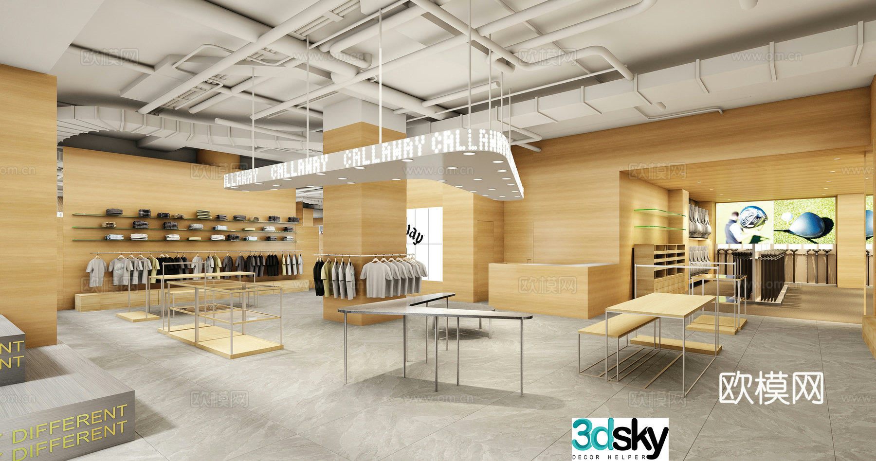 Modern clothing store men’s clothing store 3d model