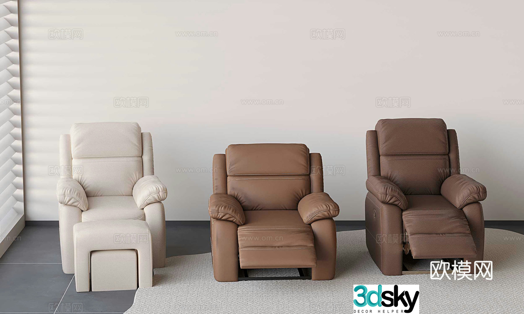Multifunctional sofa single sofa 3d model