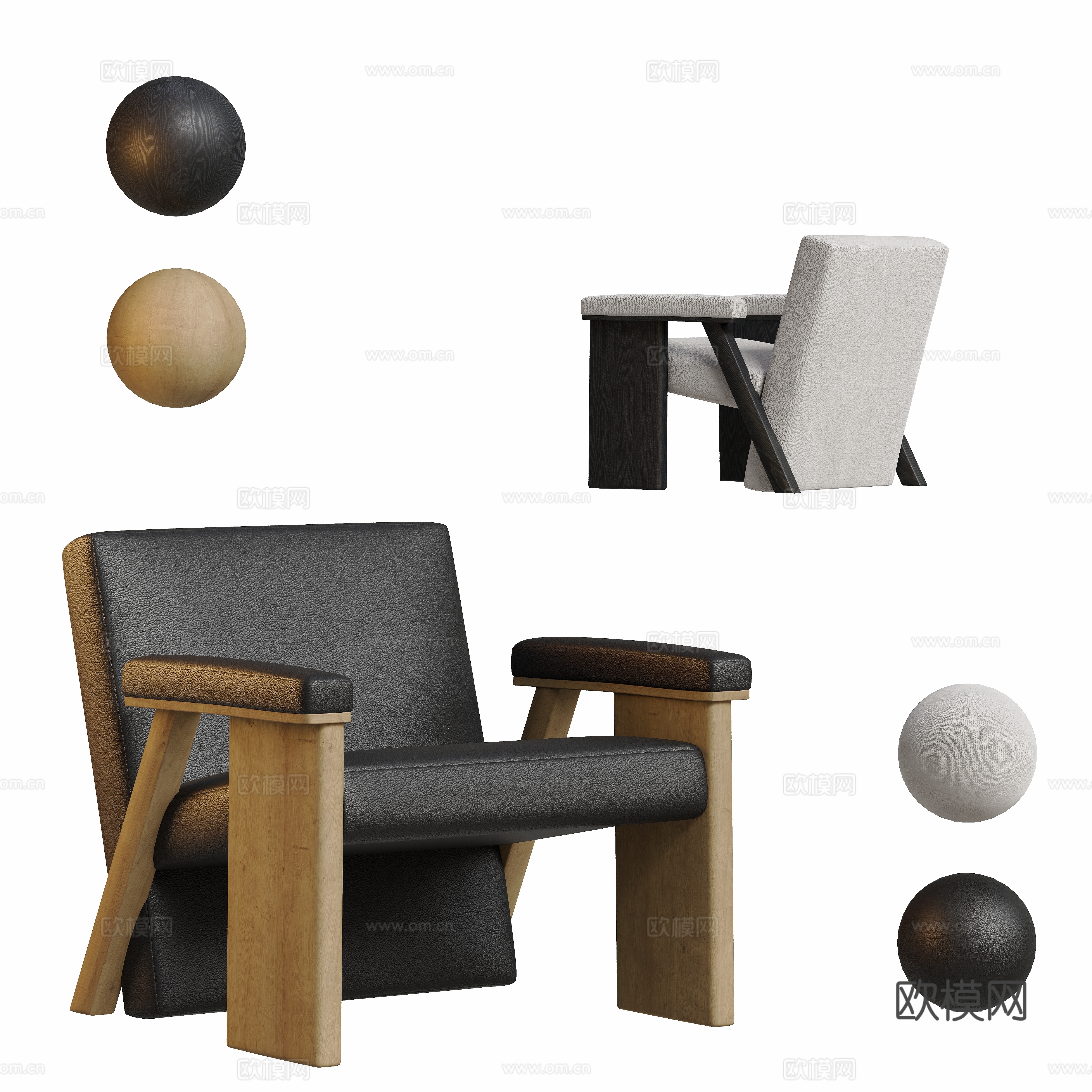Modern chair leisure chair 3d model