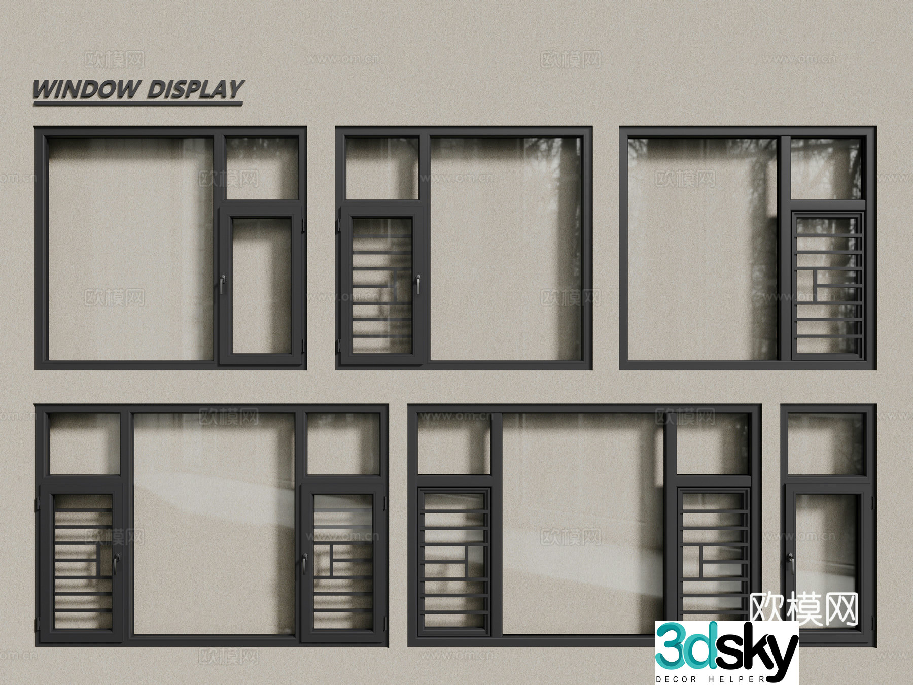 Modern windows aluminum alloy windows casement windows floor-to-ceiling windows 3d model