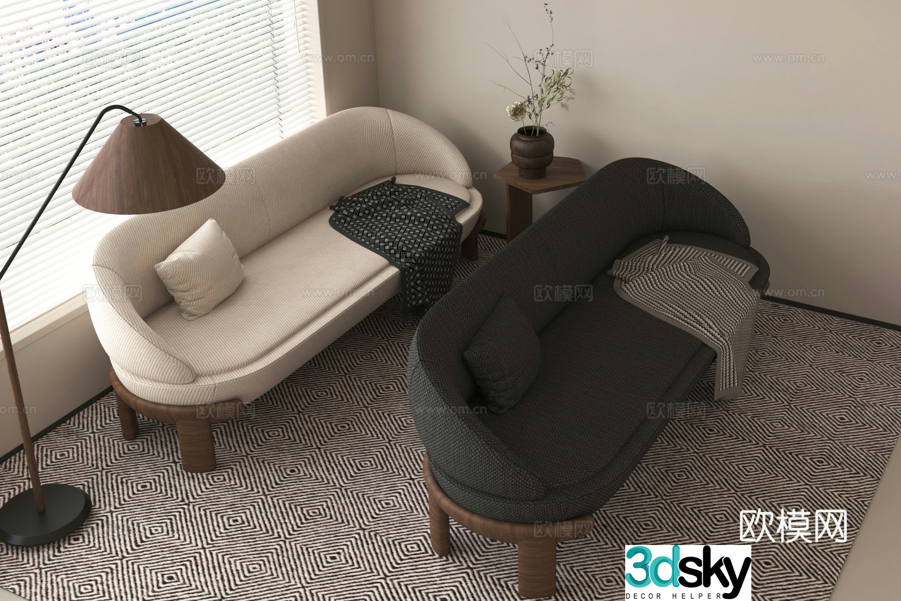 Wabi-sabi loveseat 3d model