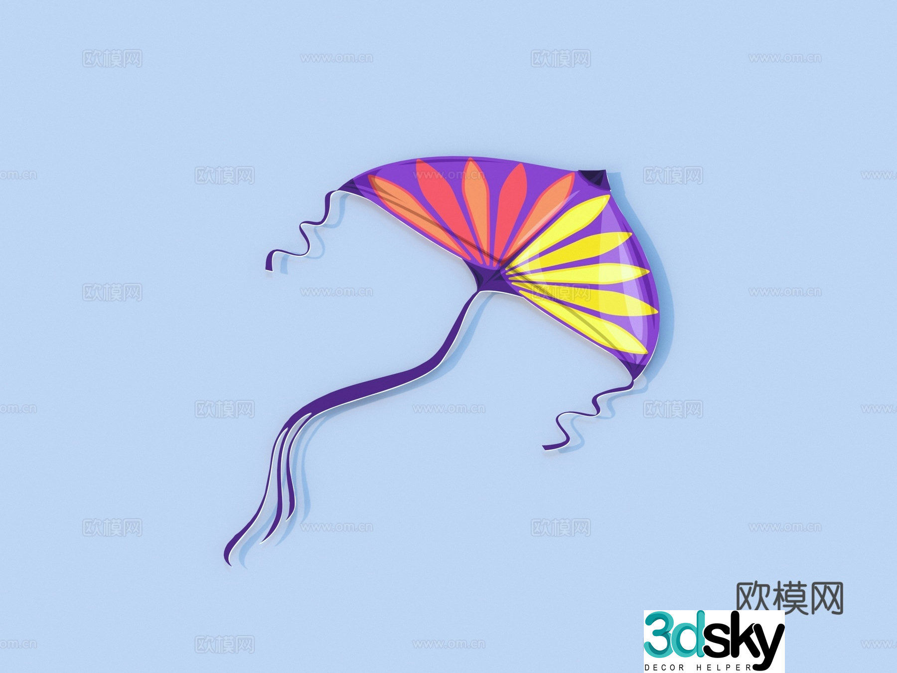 kite toy ornament decoration 3d model
