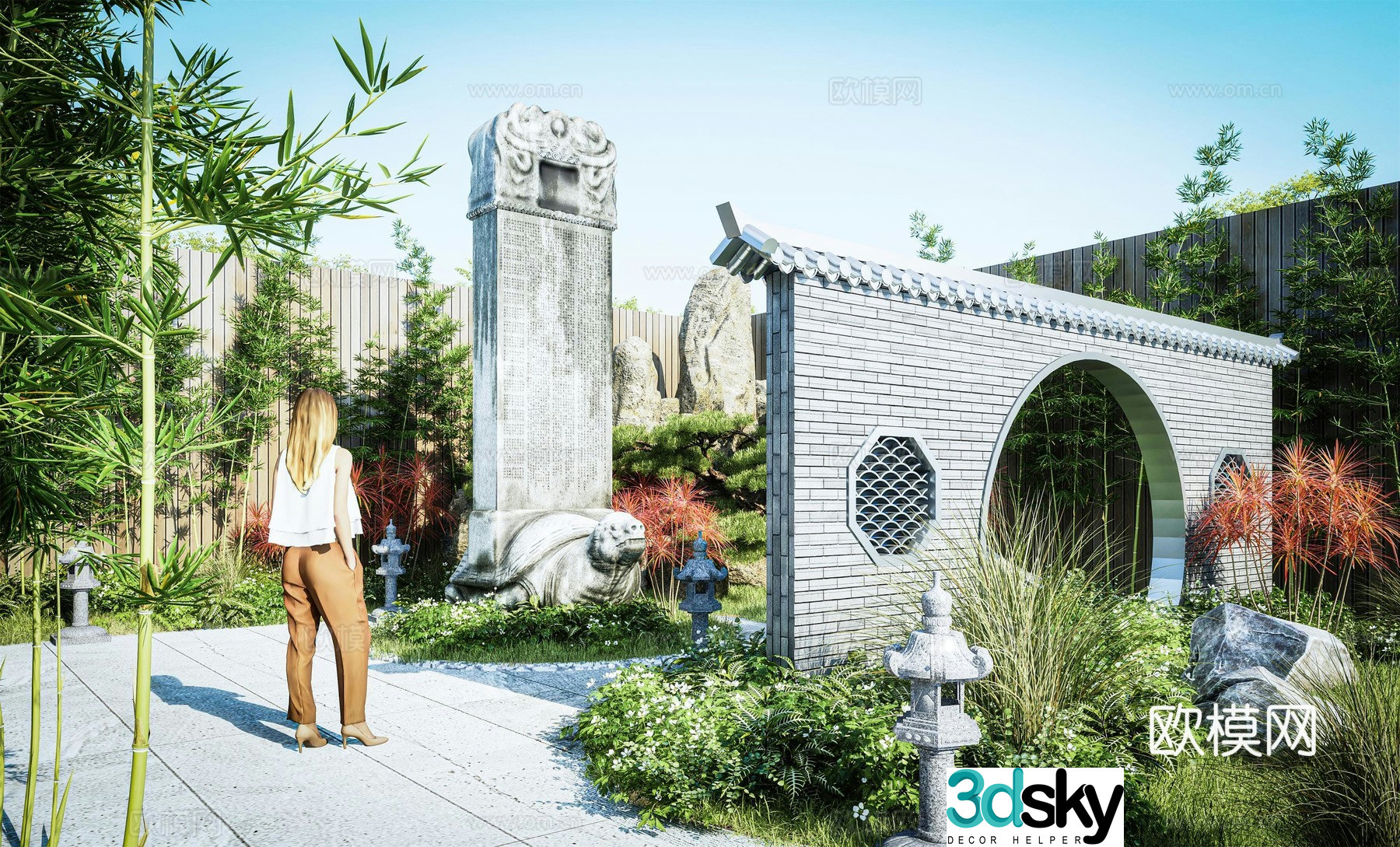 Chinese courtyard landscape 3d model