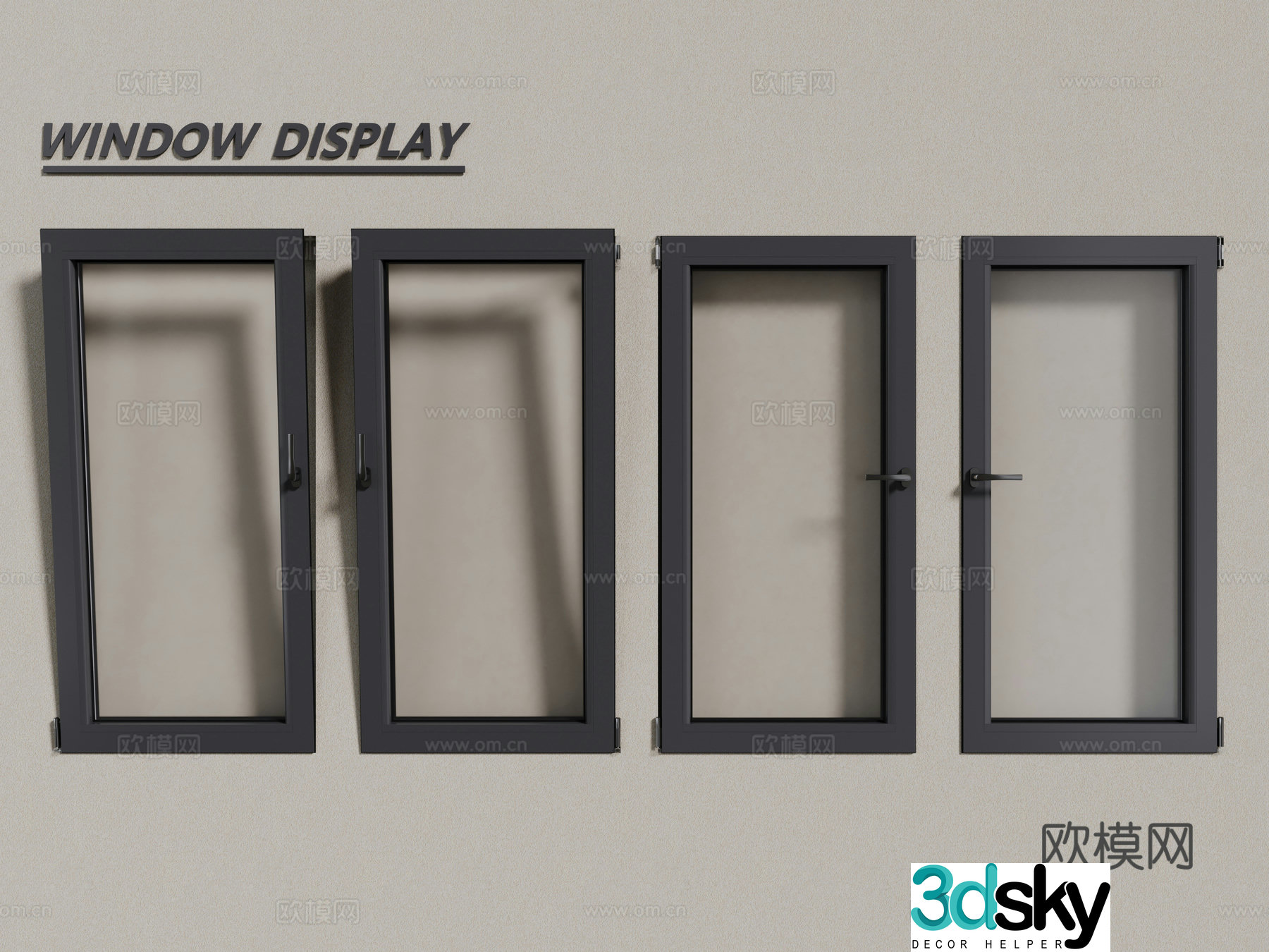 Modern windows aluminum alloy windows casement windows floor-to-ceiling windows 3d model
