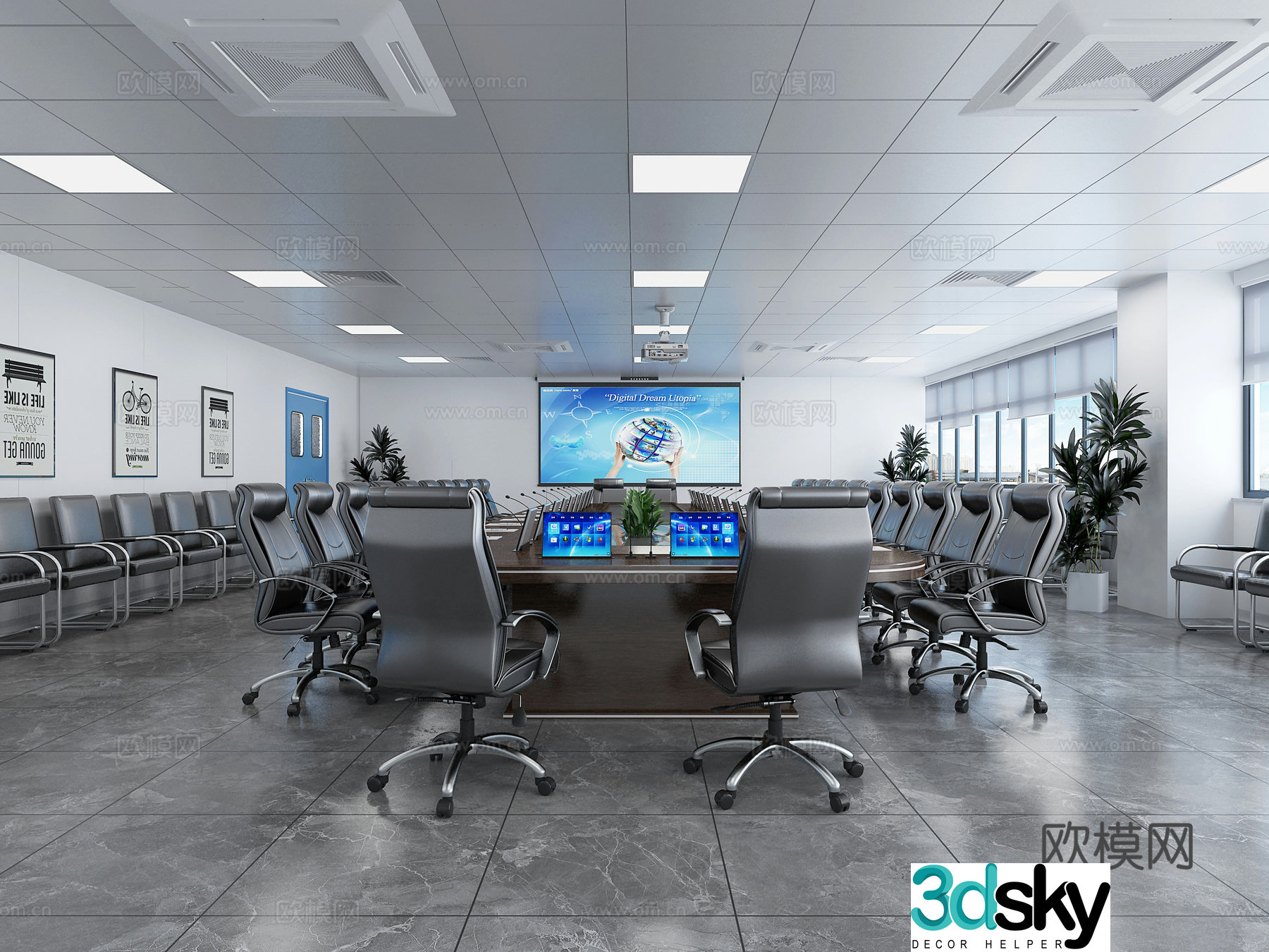 Modern conference room 3d model