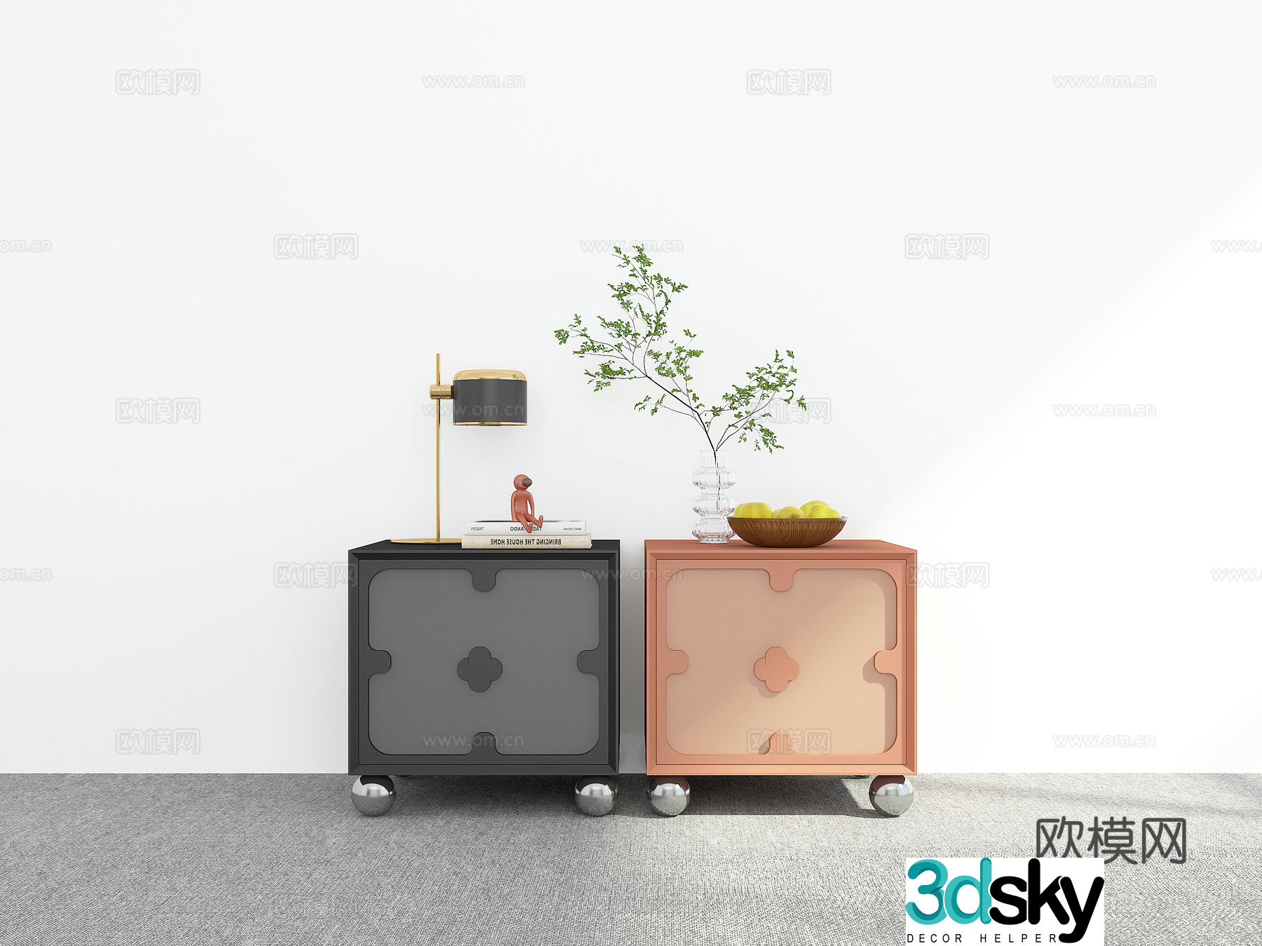 Modern bedside table 3d model