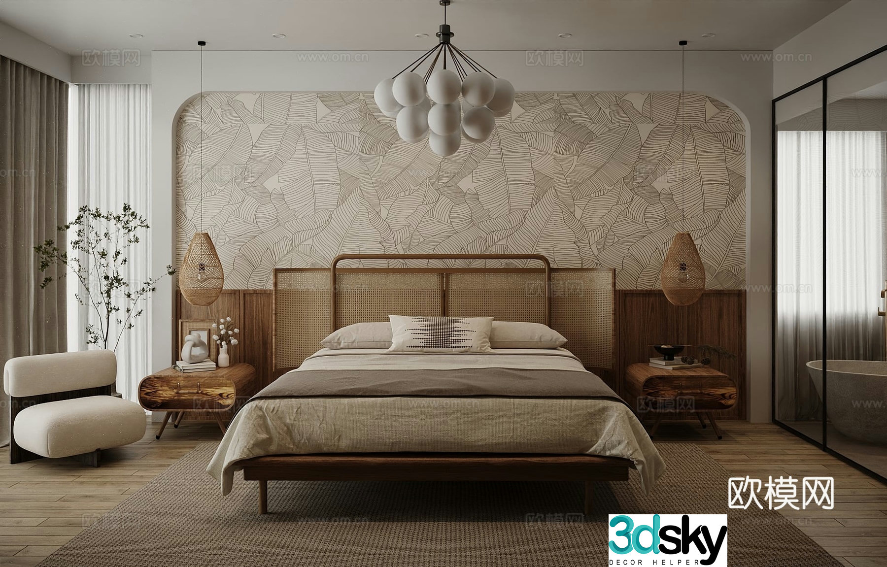 Medieval style bedroom master bedroom 3d model