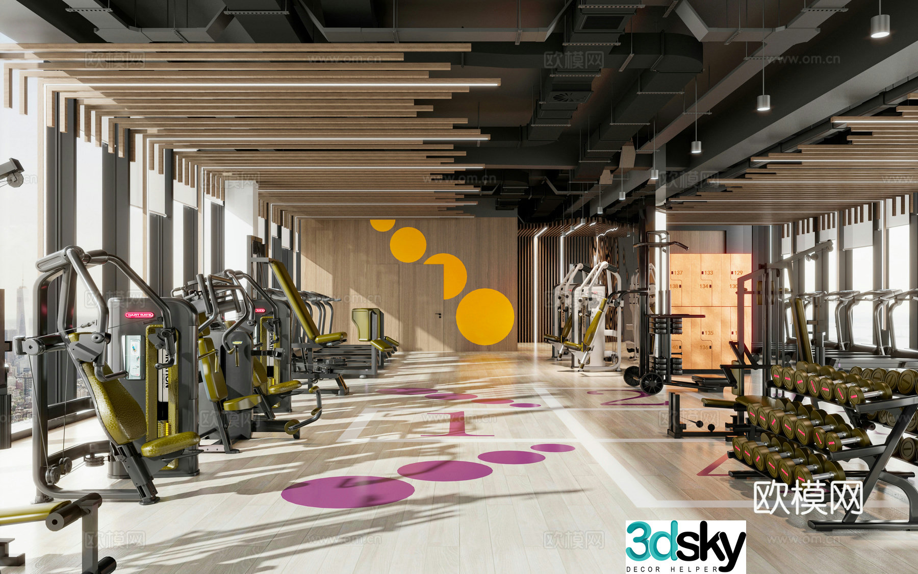 Modern gym 3d model