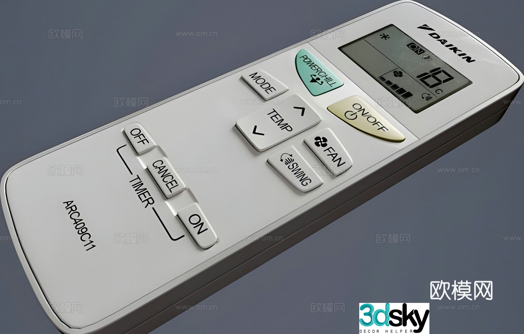 Air conditioner remote control 3d model