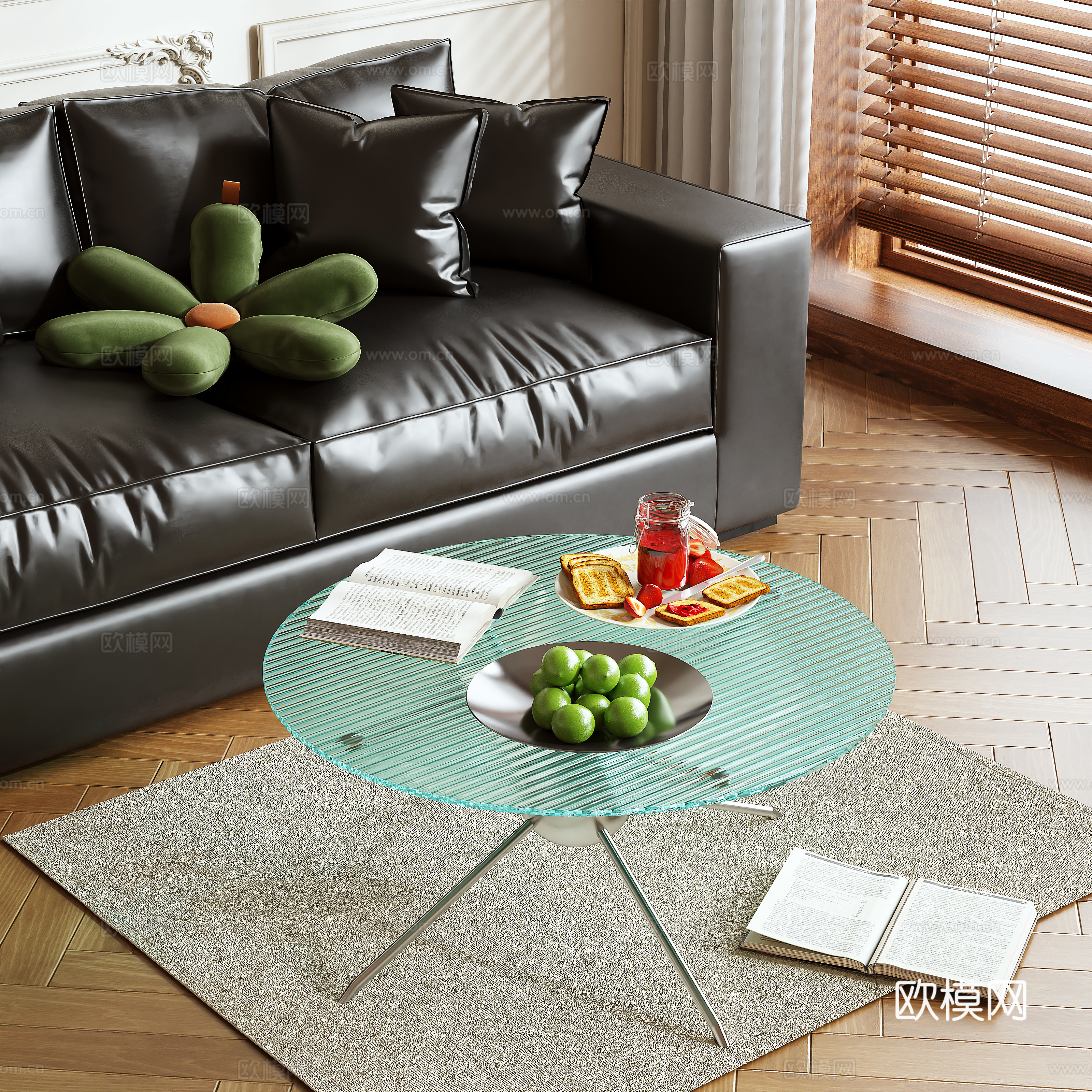 Glass coffee table 3d model