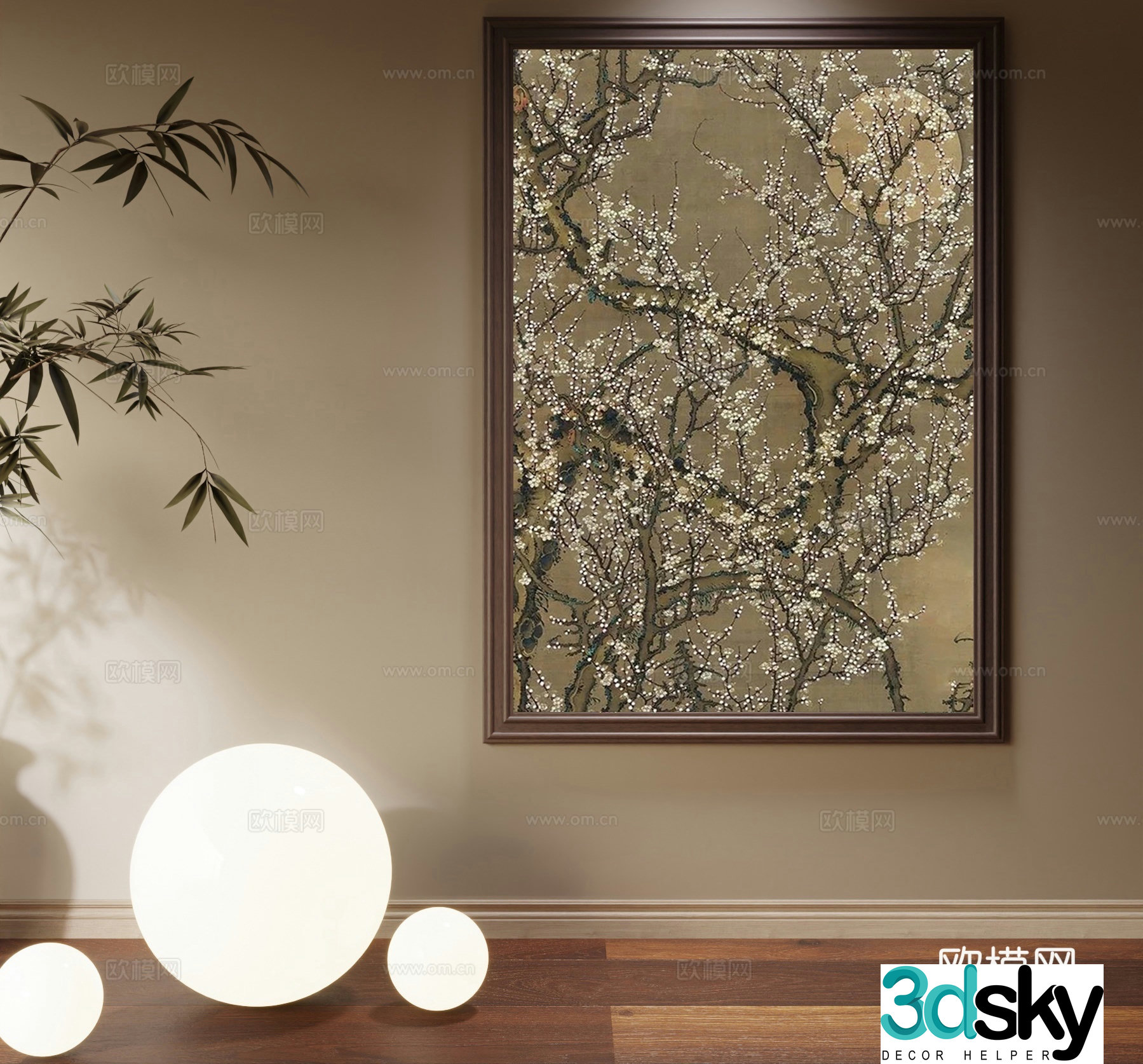 Medieval style decorative painting texture painting hanging painting 3D model