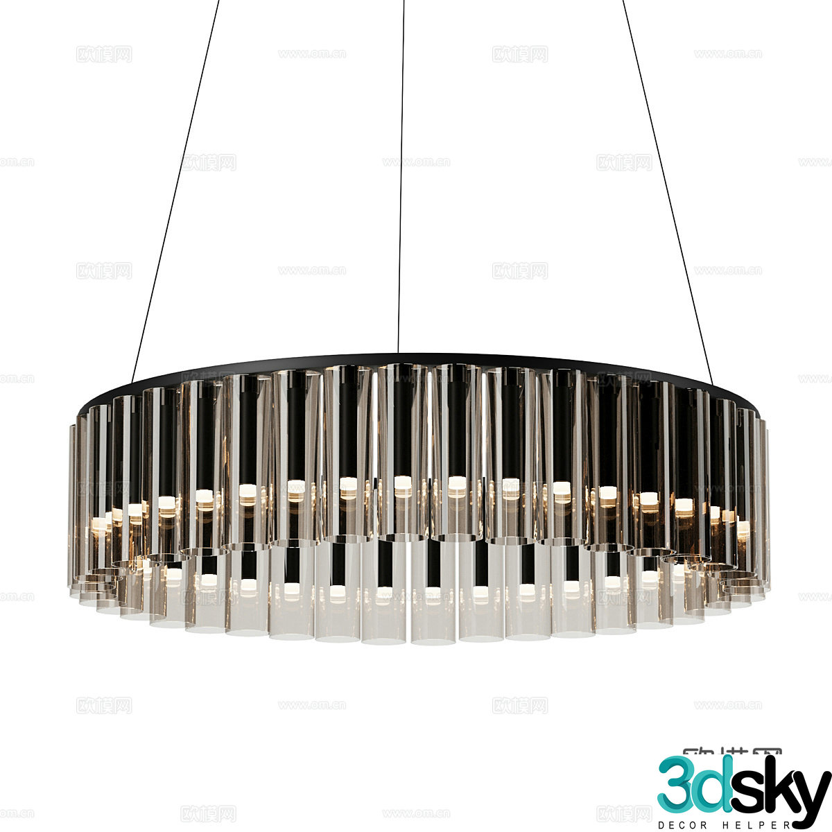 Light luxury chandelier hall chandelier 3d model