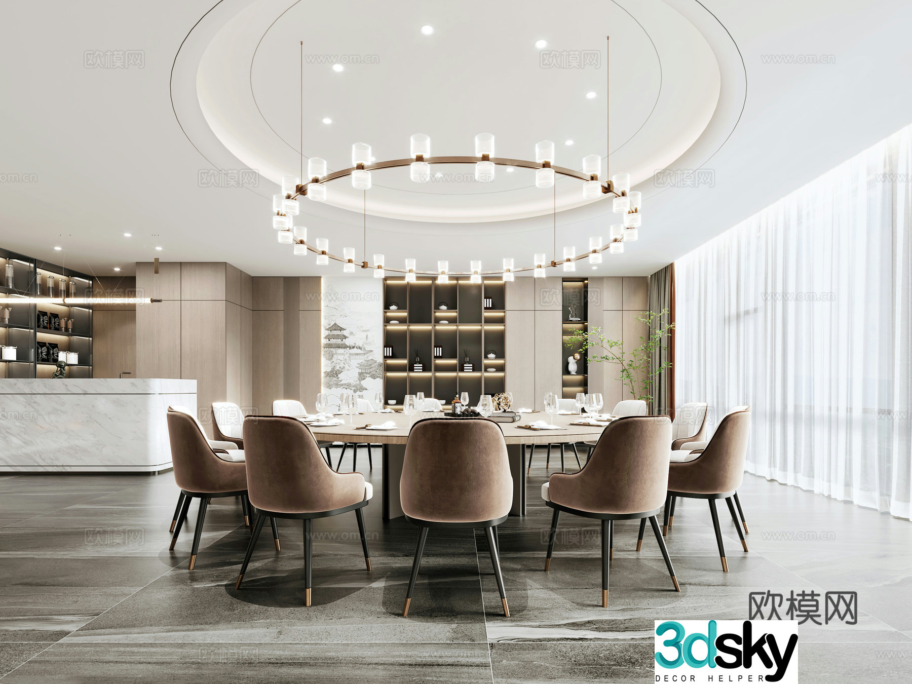 Restaurant private dining room 3D model