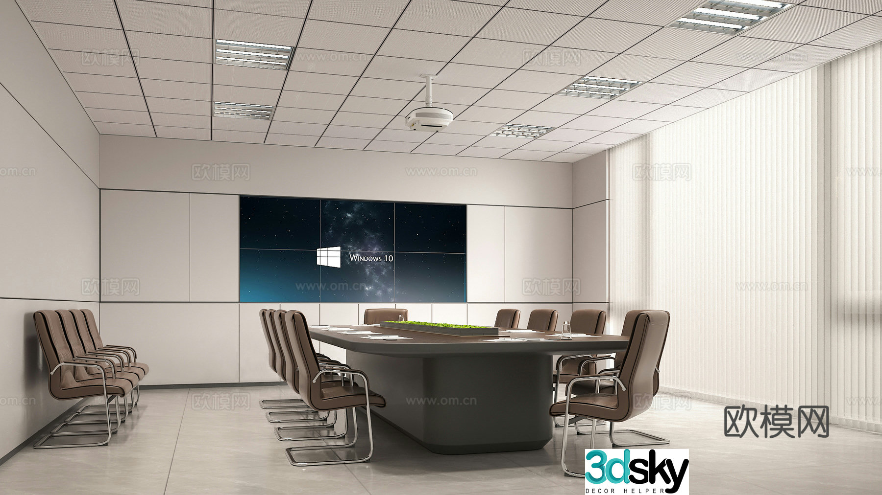 Modern conference room 3d model