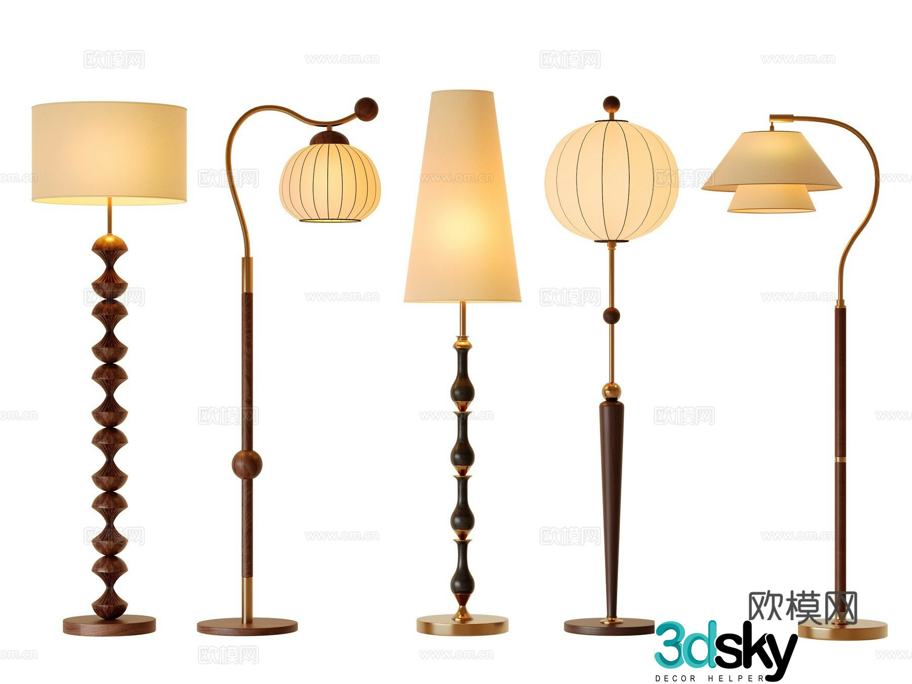 Medieval style floor lamp 3d model
