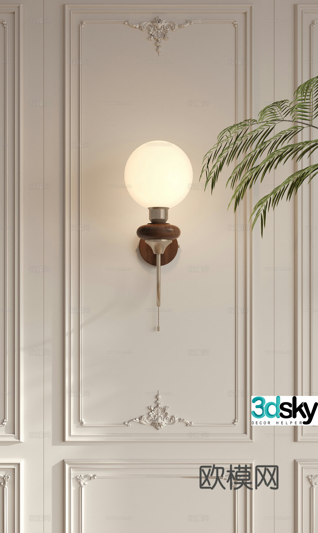 Medieval style wall lamp 3d model