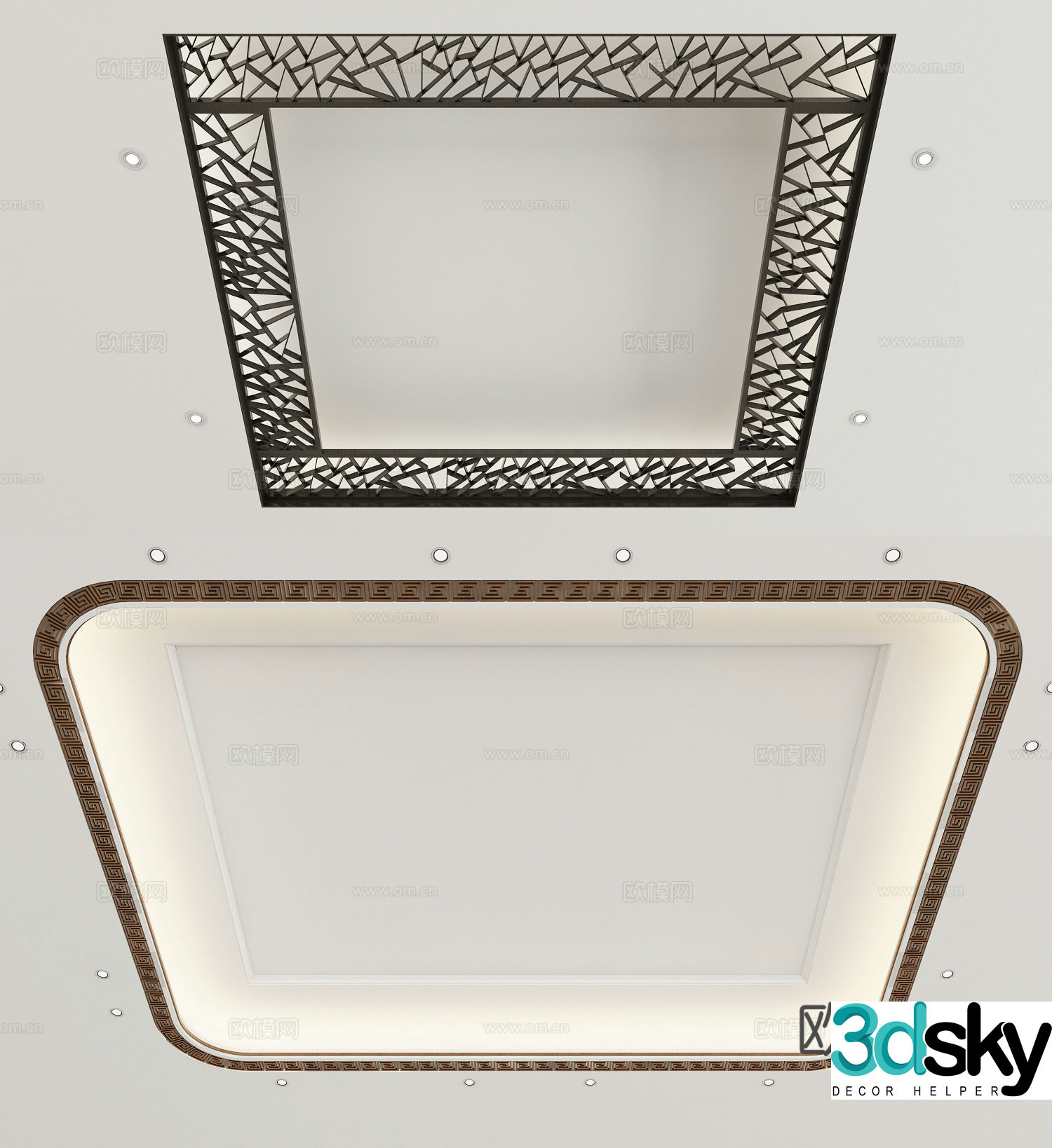 New Chinese style ceiling 3D model
