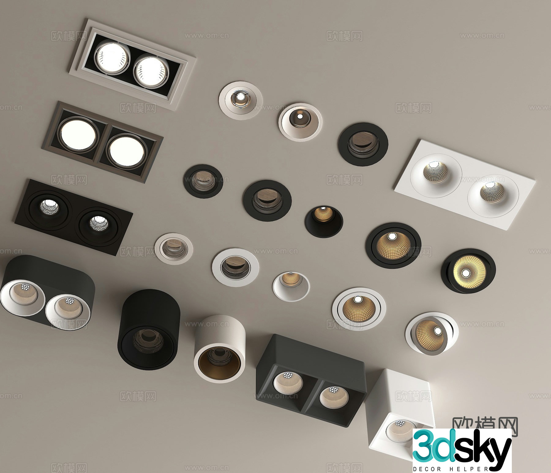 Spotlight Downlight Bull’s Eye Lamp 3d model