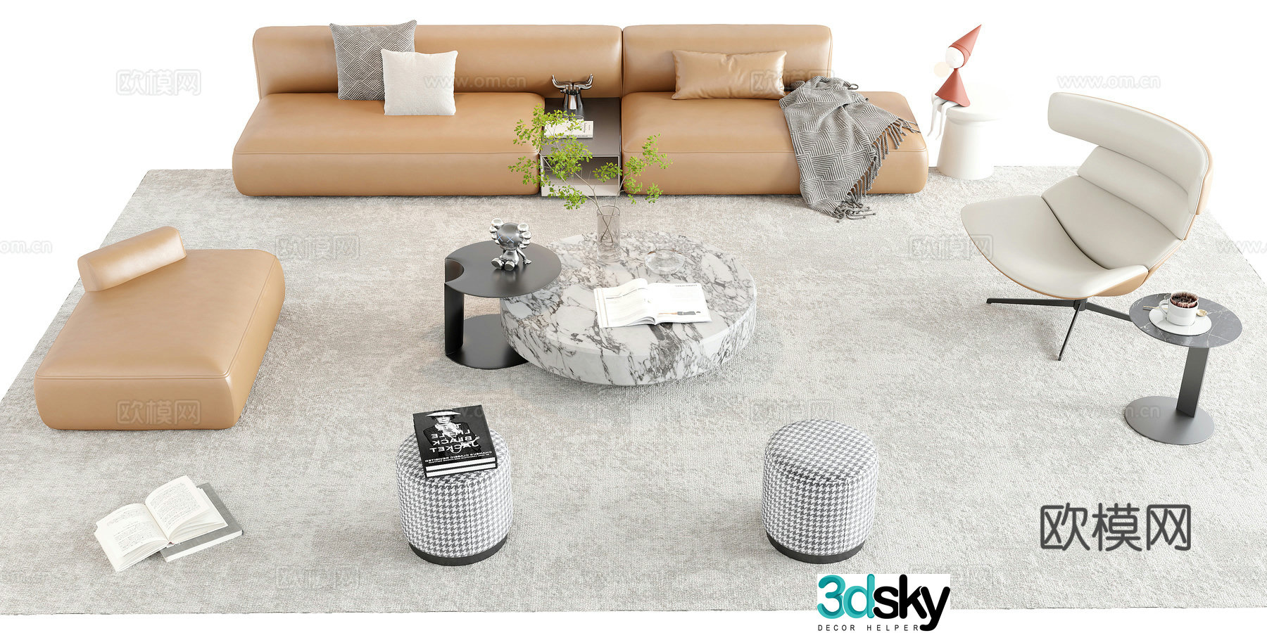 Modern sectional sofa 3d model