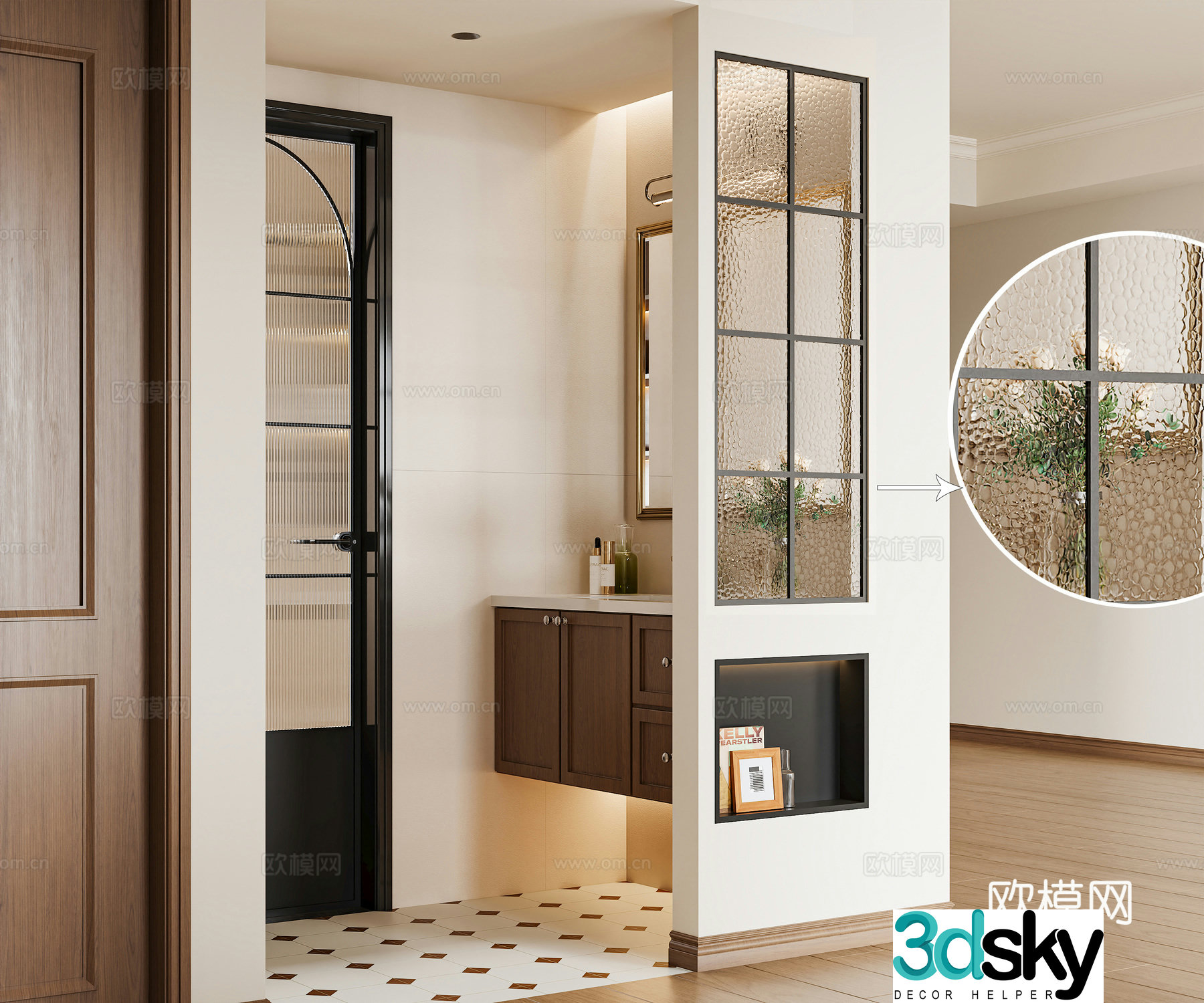 Medieval style bathroom dry area 3D model