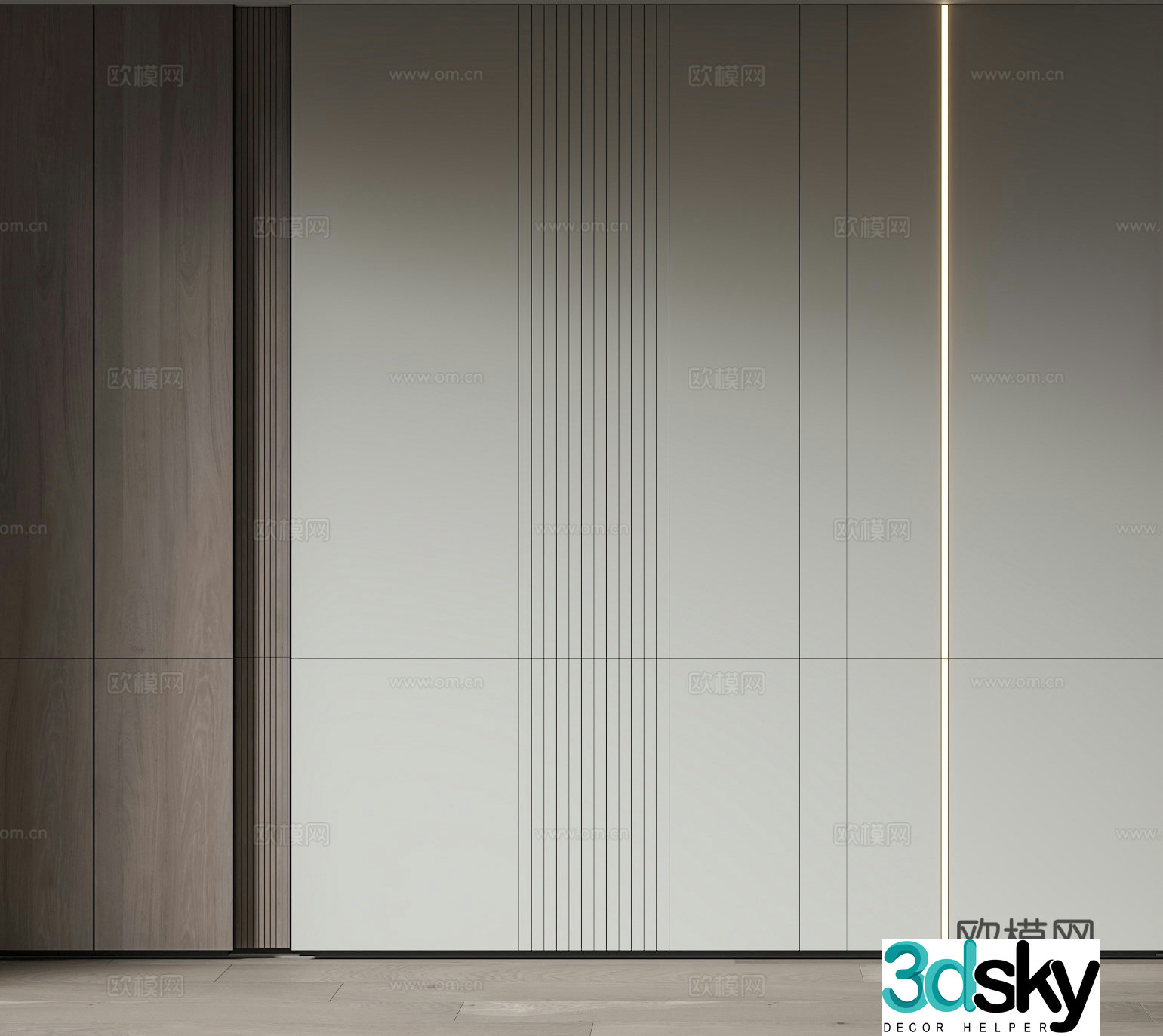 Modern style background wall simple background wall decorative background wall 3d model