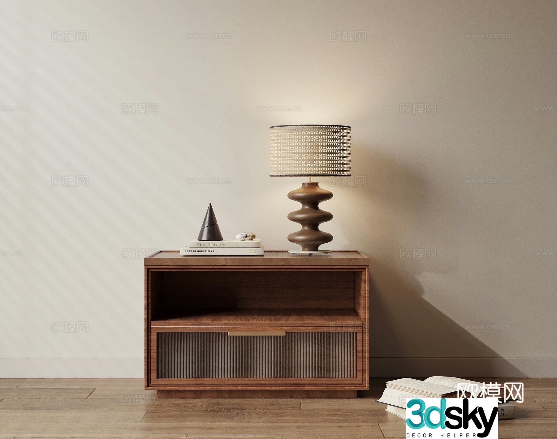 Medieval style bedside table 3D model