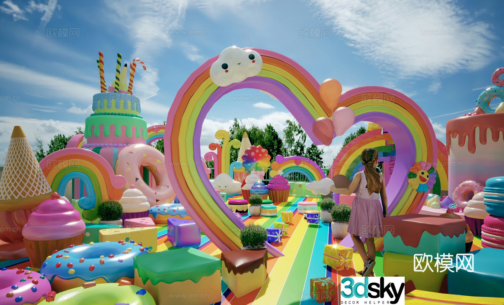 Children’s play facilities check-in point 3D model