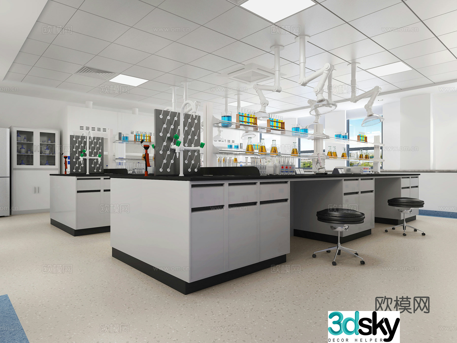 Modern laboratory chemistry laboratory 3d model